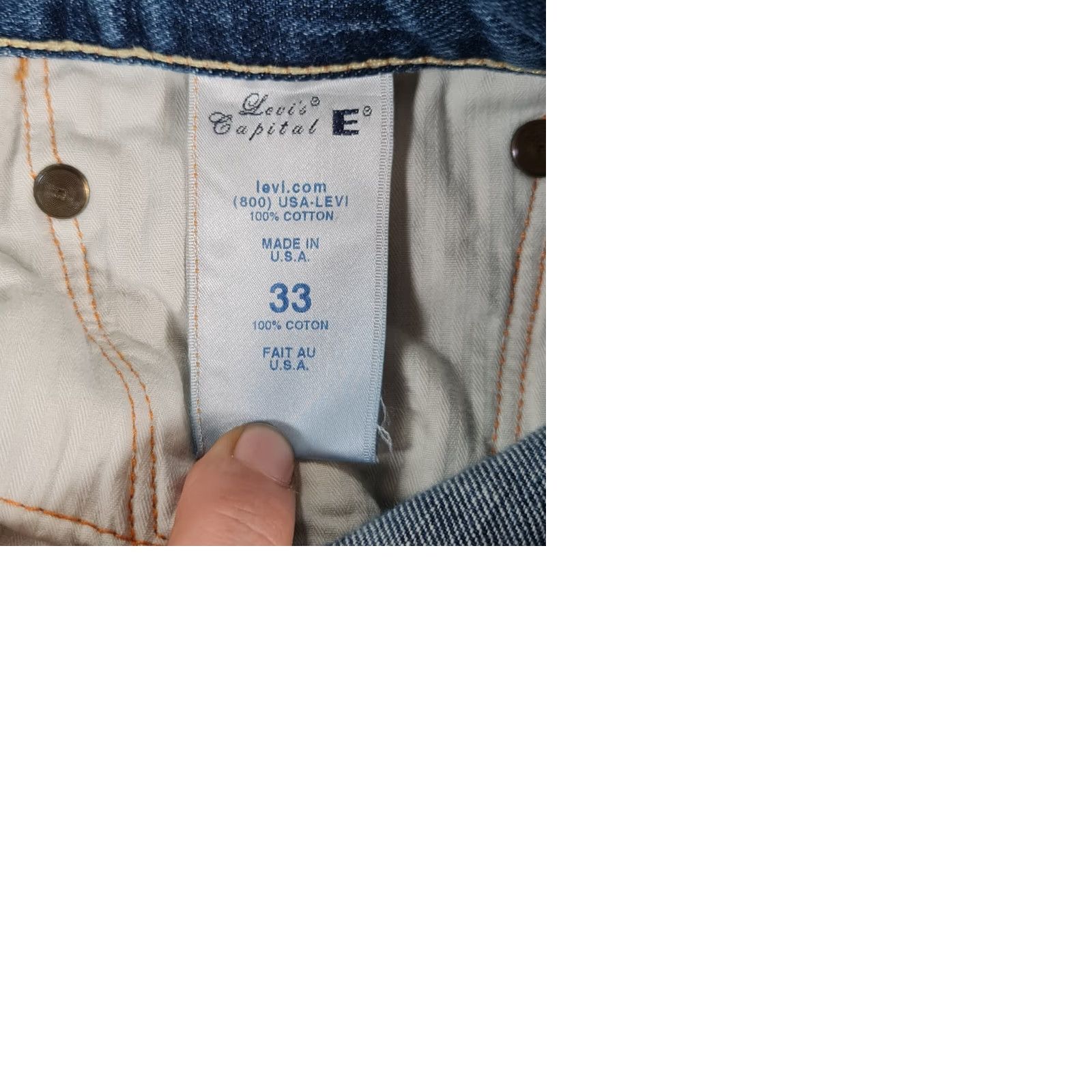 Levi's Levi's Womens Jeans Blue W33 L35 Regular Straight Distressed 5-Pocket USA Made In USA Zip Fly 100% Cotton Hands Made No Size 24" / US 00 / IT 34 - 10 Thumbnail
