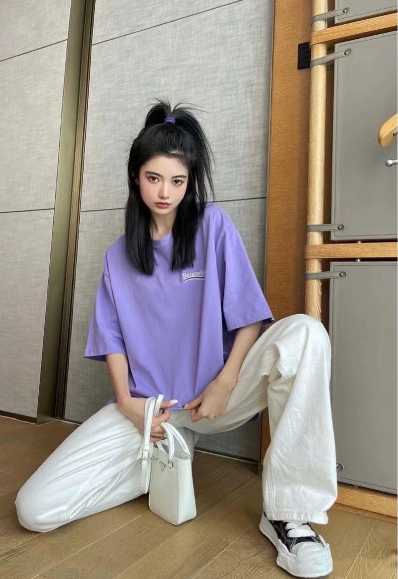Balenciaga Balenciaga Taro purple embroidered waves cola logo short s Size US XS / EU 42 / 0 - 8 Thumbnail