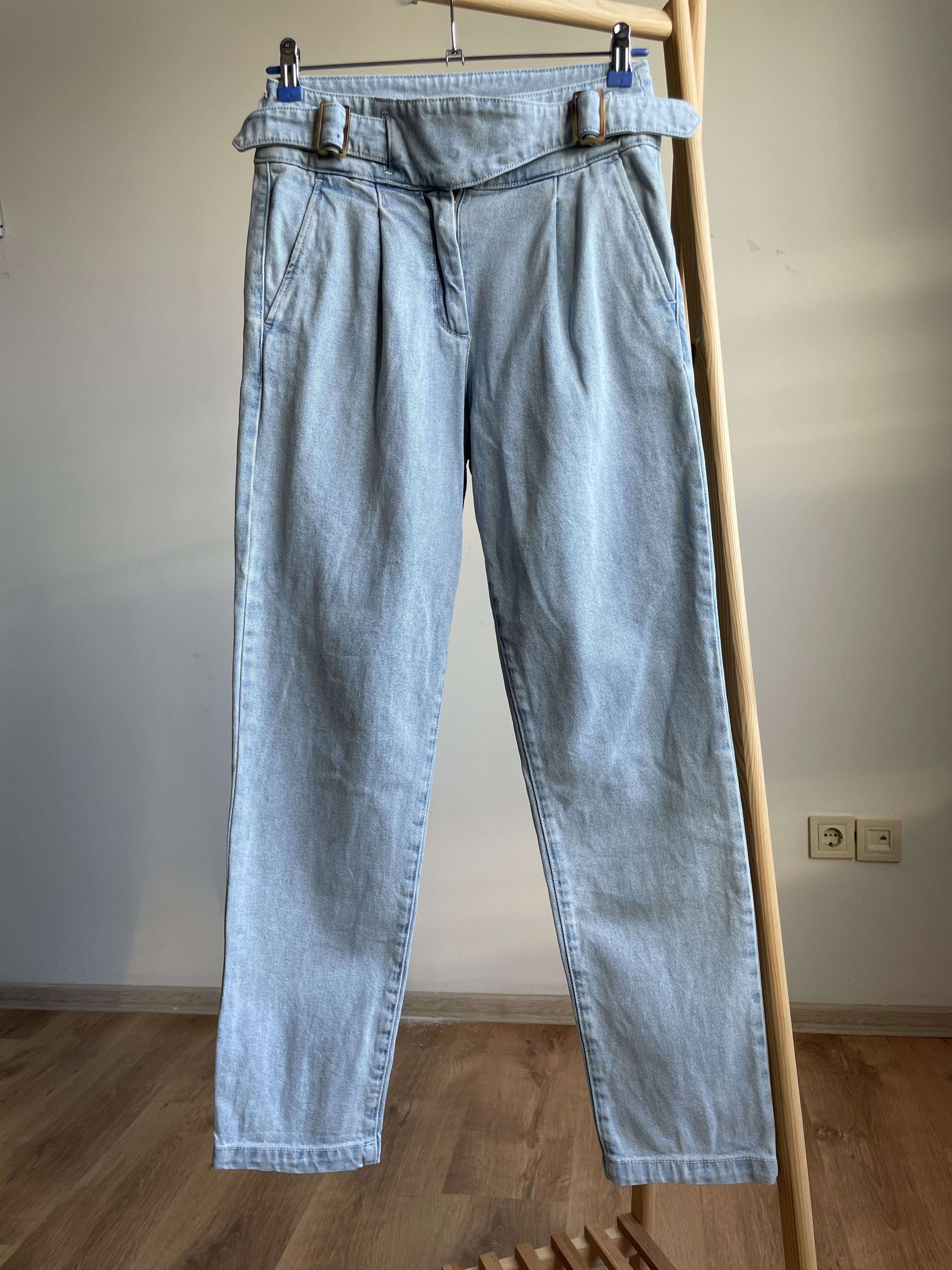 Sezane Sezane Franck Buckled Waist High Rise Jeans Size EUR 36 Size 25" / US 0 / IT 36 - 1 Thumbnail