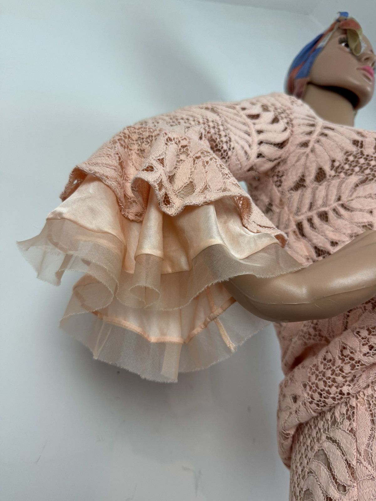ALEXIS Stunning Lace Two-Piece Set - Peach Pink | Top and Skirt Size S / US 4 / IT 40 - 7 Thumbnail