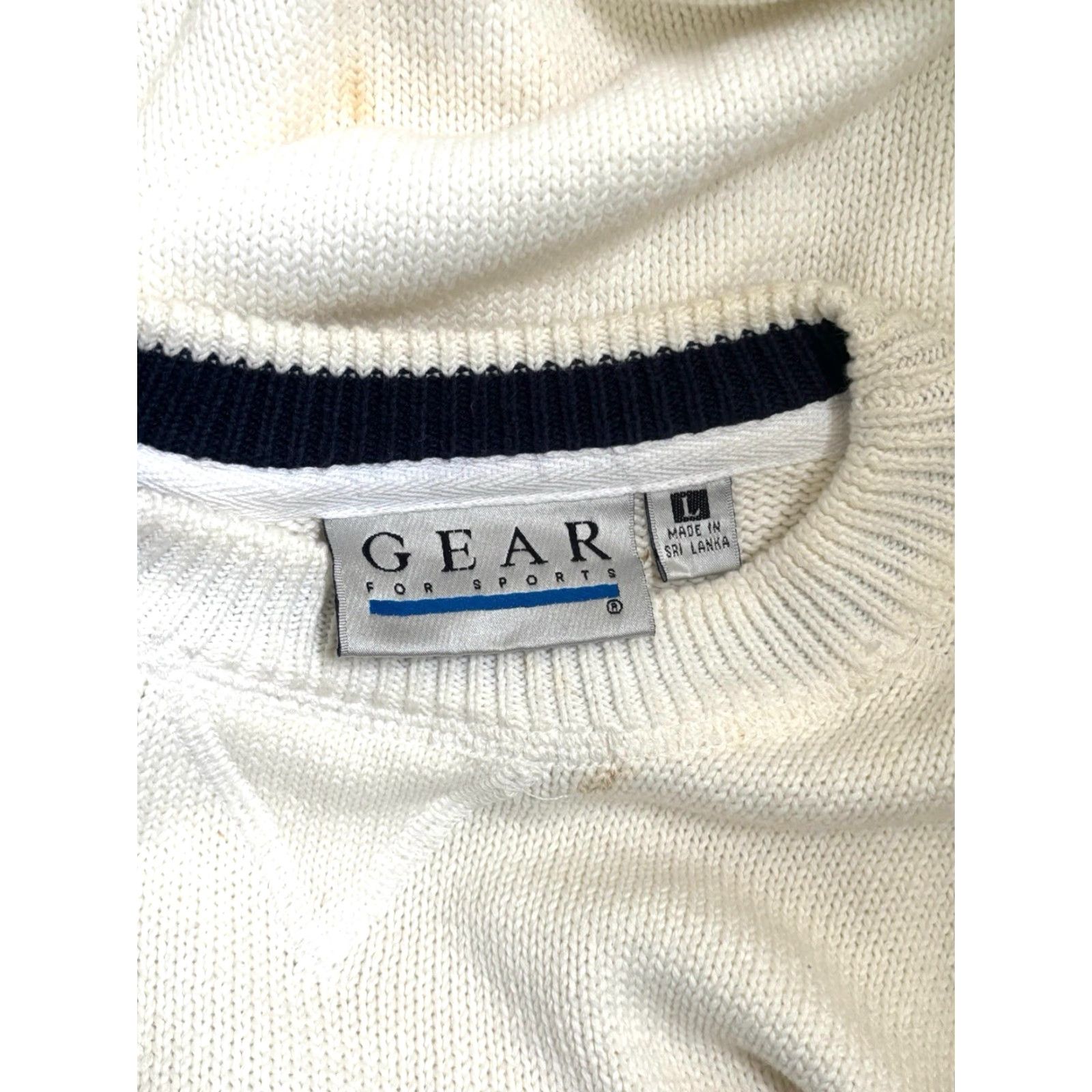 Vintage vintage Gear for Sports heavyweight cotton sweater Mens L white 90s NWT NOS deadstock pullover Size US L / EU 52-54 / 3 - 5 Thumbnail