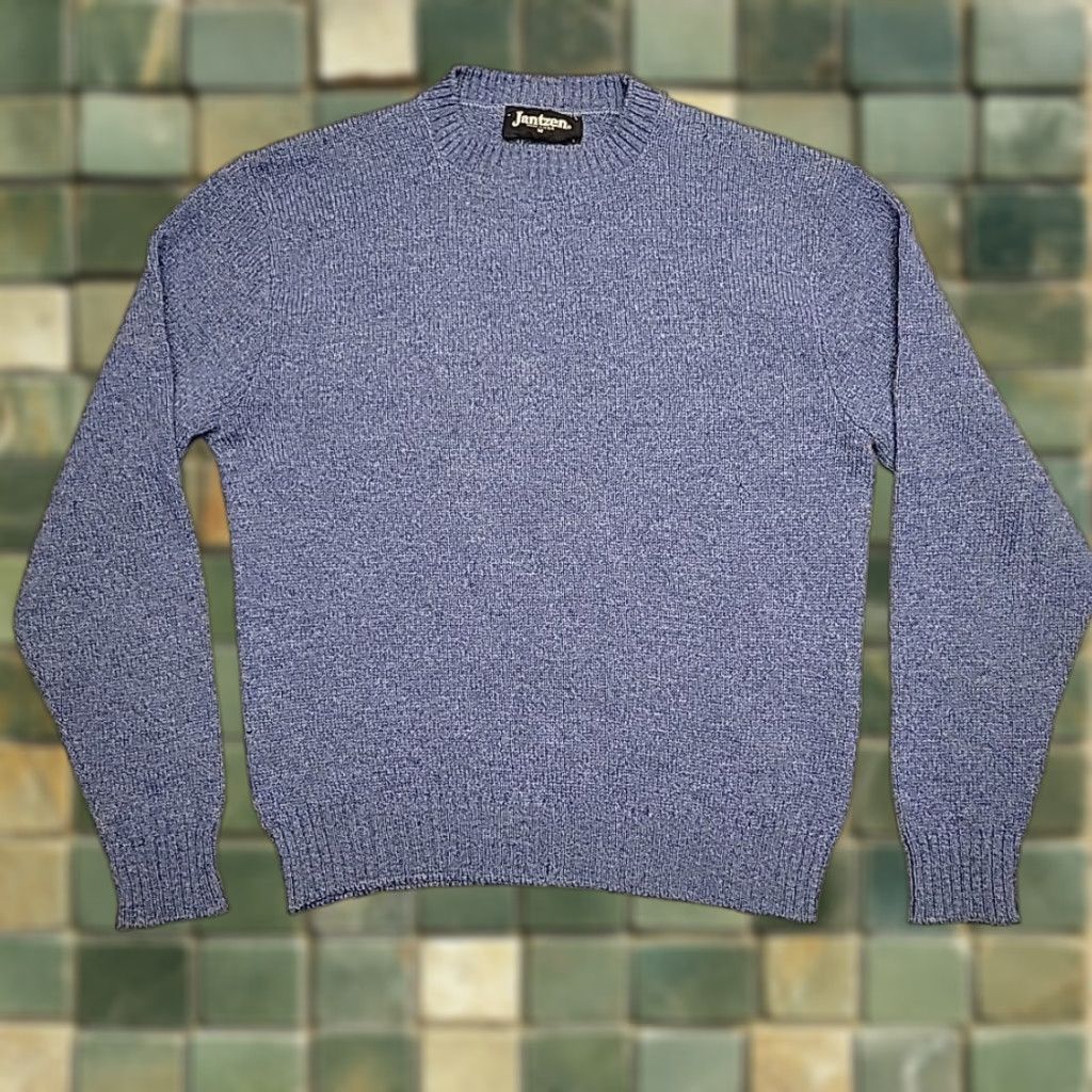 Jantzen VINTAGE Jantzen Sweater Men M Blue Pullover Crewneck 80s 90s Made in USA Size US M / EU 48-50 / 2 - 1 Thumbnail