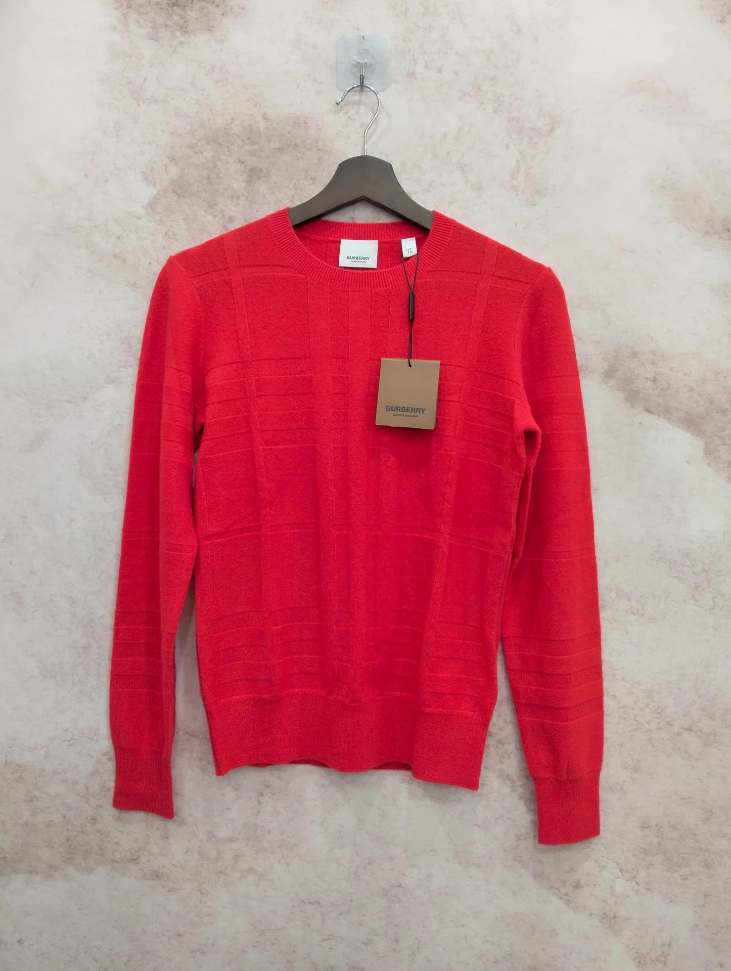 Burberry Burberry Check Knit Crew Cashmere Sweater Women's XS 99 New Size XS / US 0-2 / IT 36-38 - 1 Thumbnail