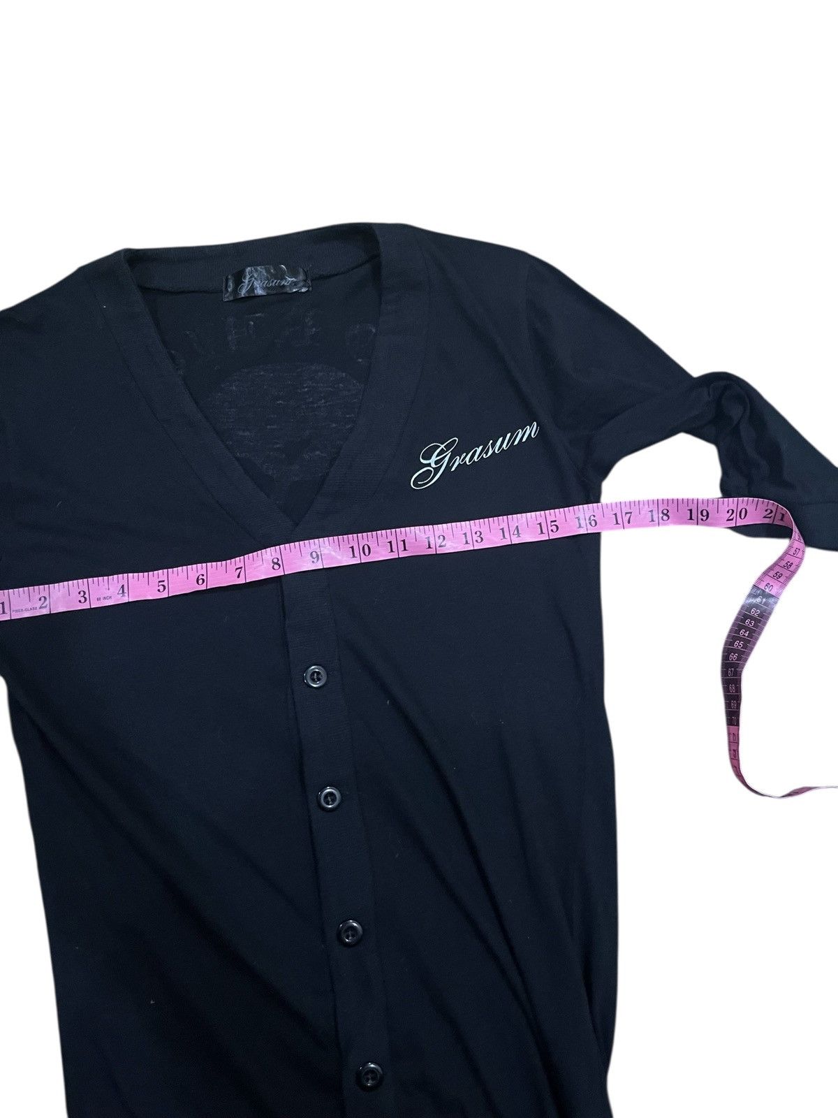 Japanese Brand GRASUM CARDIGAN LONG BUTTON UP PRINT BLACK Size S / US 4 / IT 40 - 12 Thumbnail
