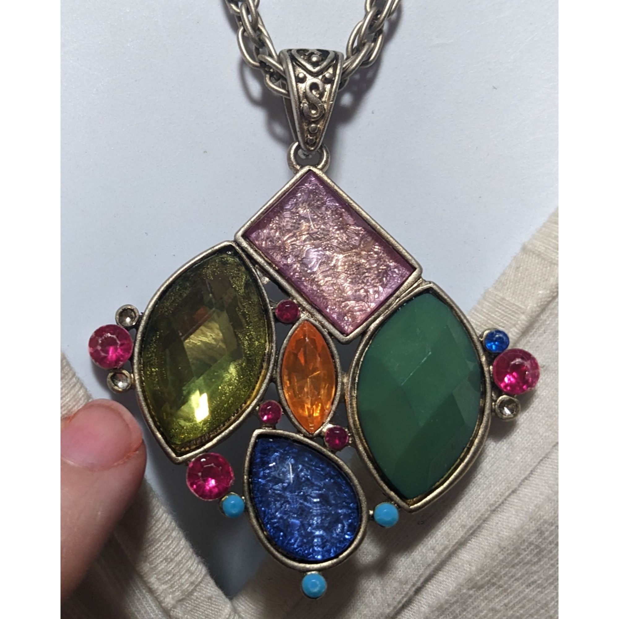 Other Rainbow Multi-Stone Pendant Necklace Size ONE SIZE - 5 Thumbnail