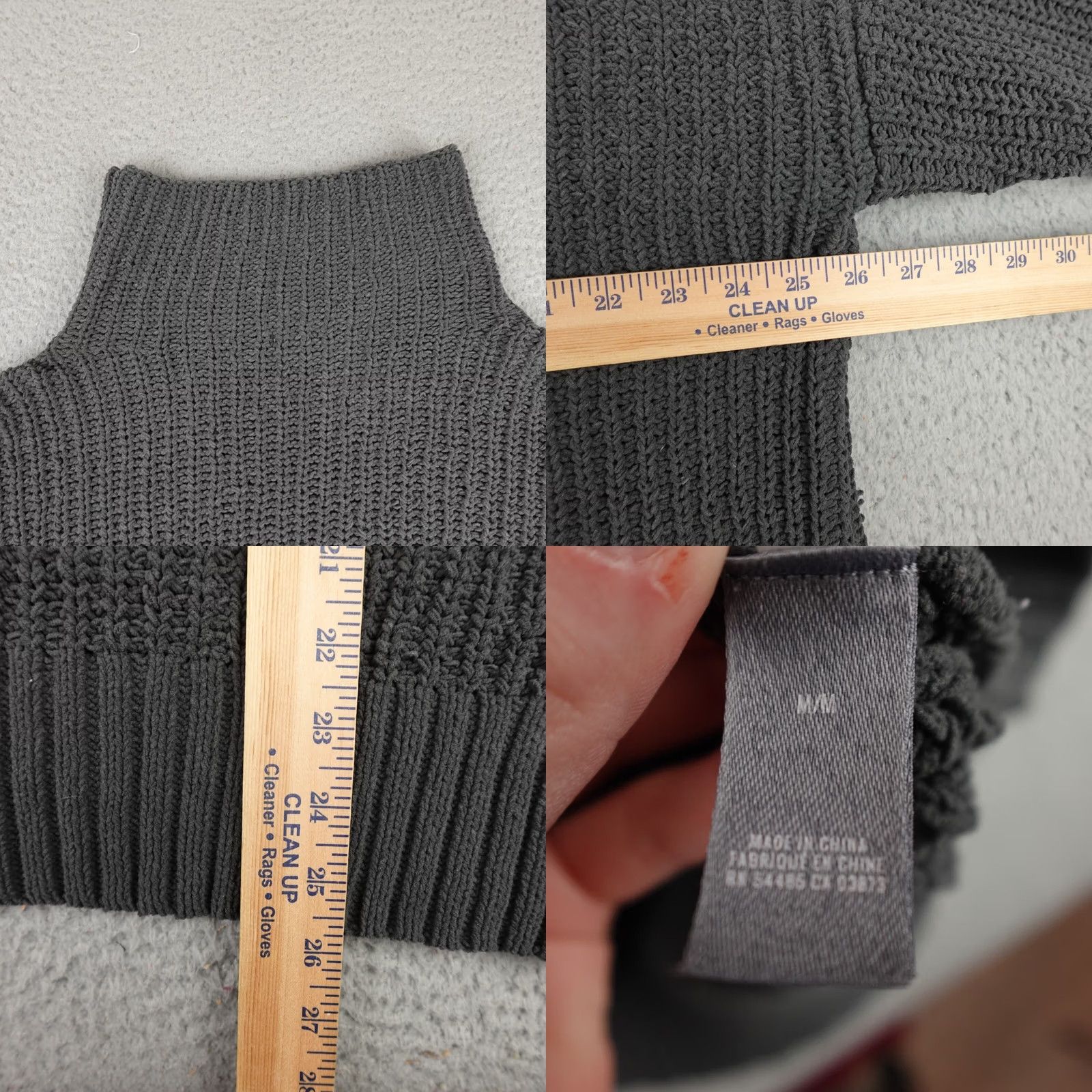 Vintage Aerie Sweater Womens Medium Gray Chunky Knit High Neck Oversized Relaxed Size M / US 6-8 / IT 42-44 - 8 Thumbnail