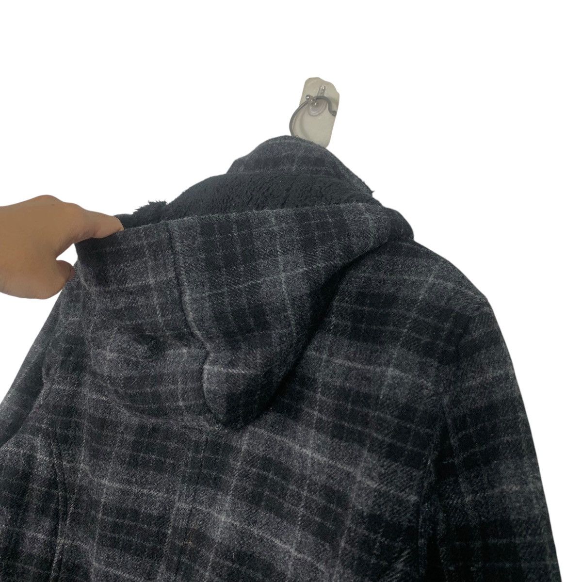 Katharine Hamnett London HAMNETT Coat Checked Wool Duffle Coat #1796-C15 Size US M / EU 48-50 / 2 - 9 Thumbnail