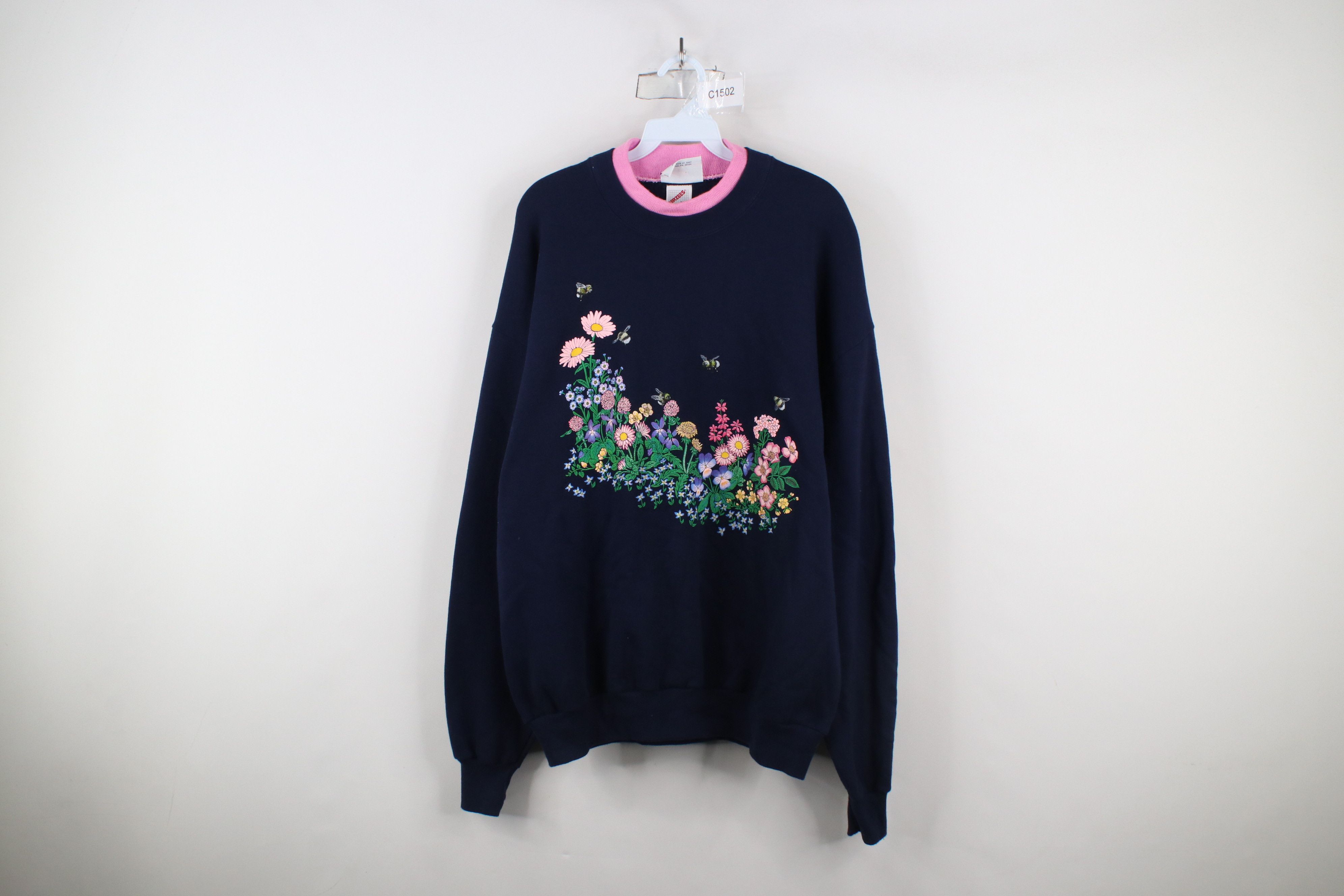 Vintage Vintage 90s Streetwear Bumblebee Flower Sweatshirt USA Size XL / US 12-14 / IT 48-50 - 1 Thumbnail