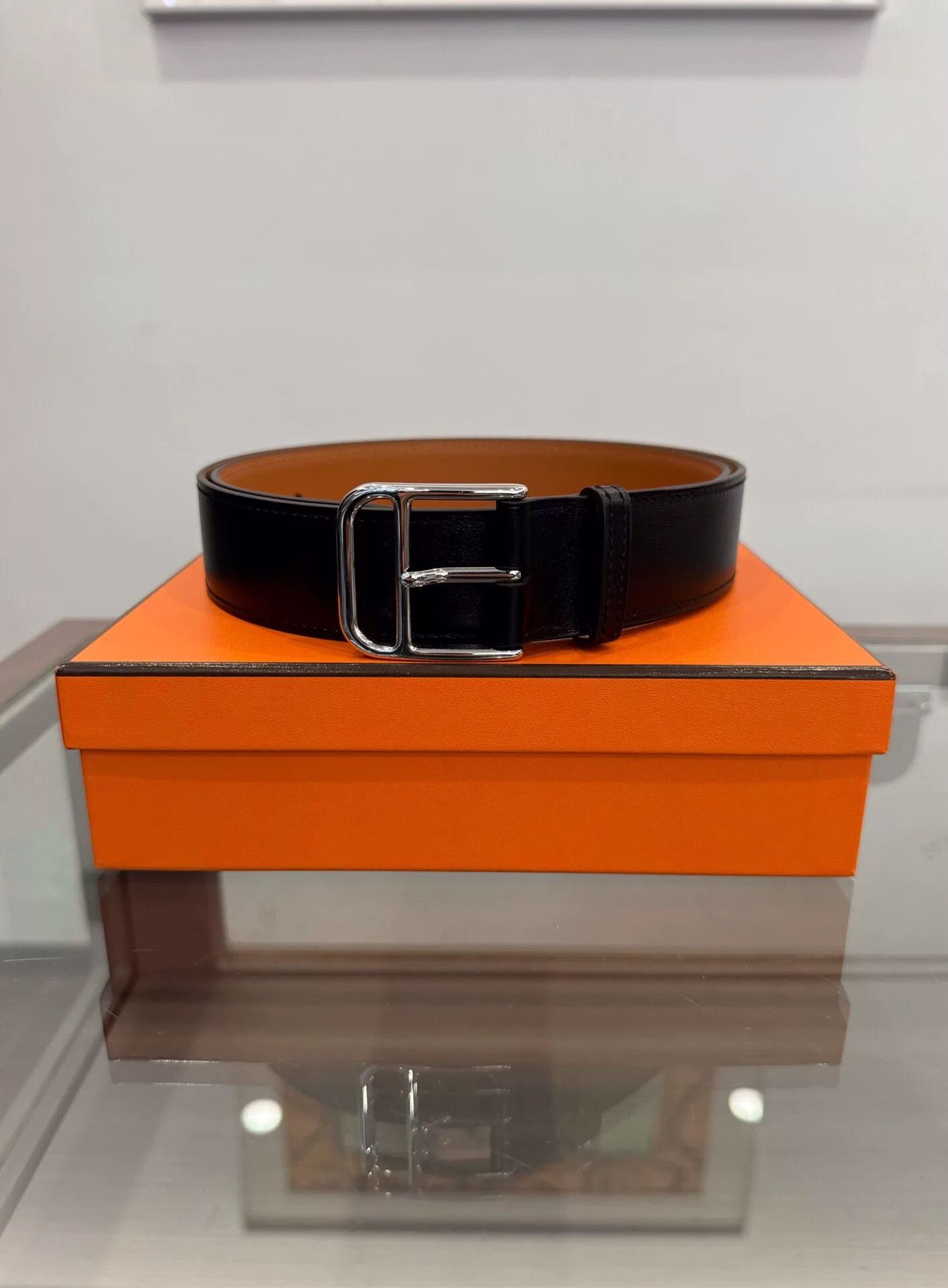 Hermes Hermes Romain 3.5cm Black Belt 90 Size ONE SIZE - 1 Thumbnail