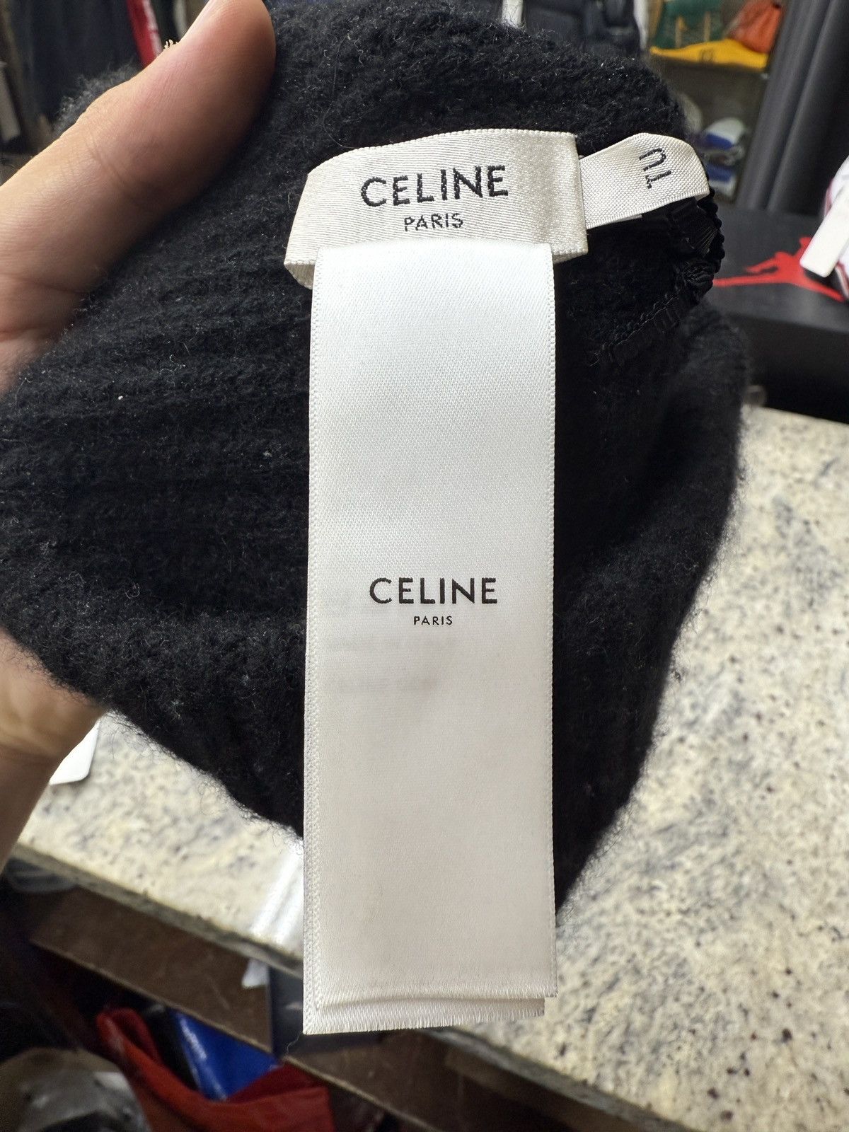 Celine Celine Black Beanie Size ONE SIZE - 5 Thumbnail