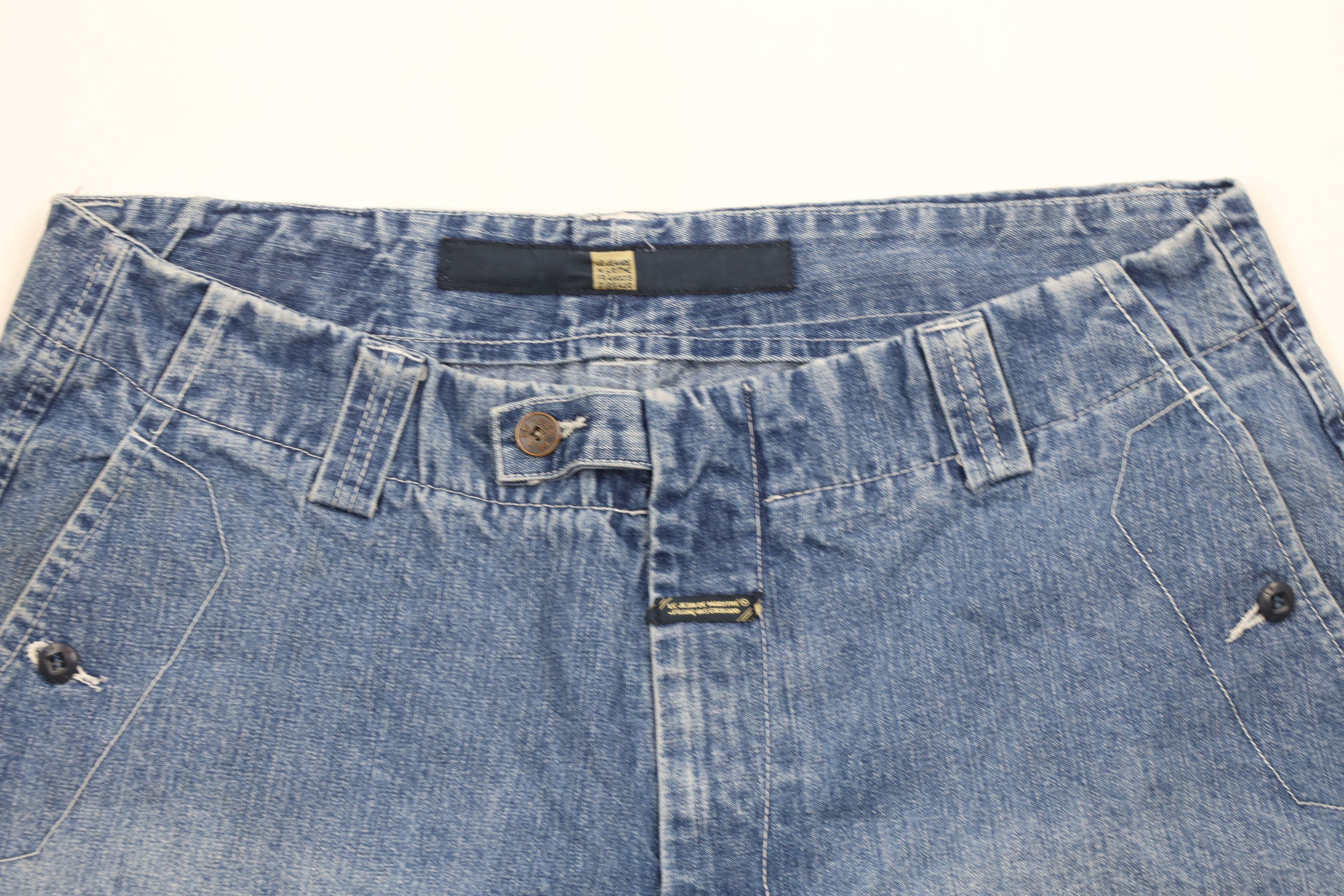 Marithe + Francois Girbaud × Vintage Vintage 90s Marithe Francois Girbaud Strap Denim Shorts Size US 40 / EU 56 - 2 Thumbnail