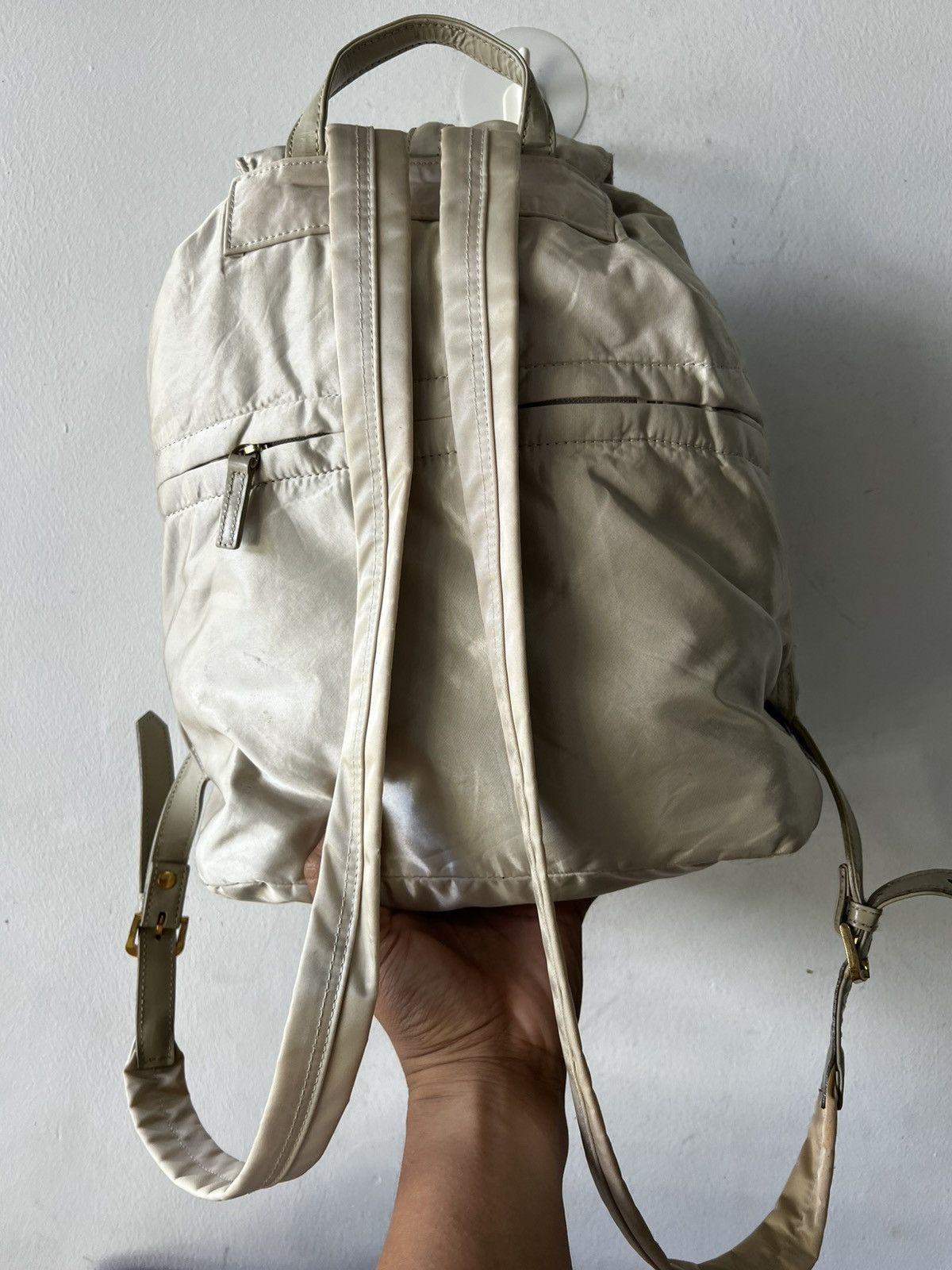 Designer × Norma Kamali Norma Kamali Beige Tessuto Nylon MultiPocket Backpack Size ONE SIZE - 2 Thumbnail