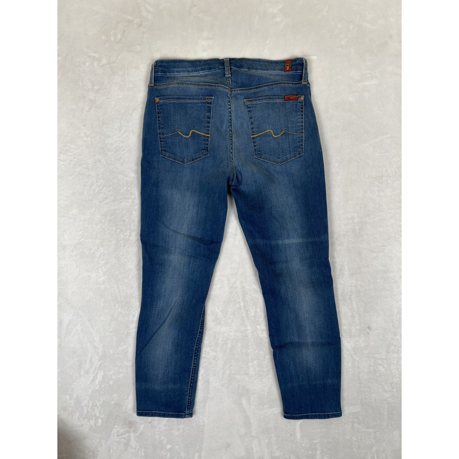 7 For All Mankind 7 For All Mankind Womens Jeans Blue 32 Kimmie Crop Denim Str Size 24" / US 00 / IT 34 - 9 Thumbnail