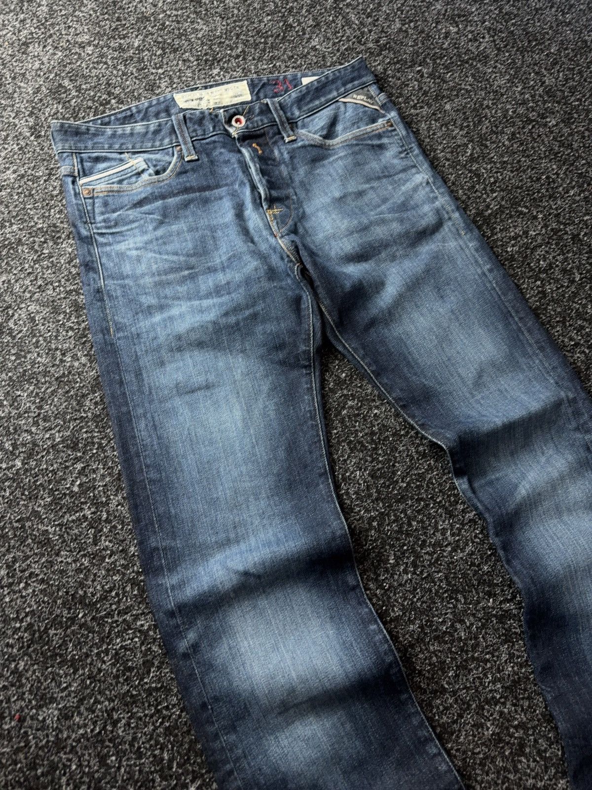 Replay Luxury 00s Replay Blue Denim pants Jeans W31 Vintage Italy Size US 31 - 3 Thumbnail