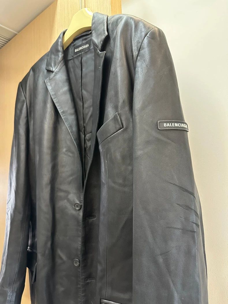 Balenciaga Balenciaga Sleeve Patch Logo Lambskin Suit Jacket Coat Size US S / EU 44-46 / 1 - 3 Thumbnail