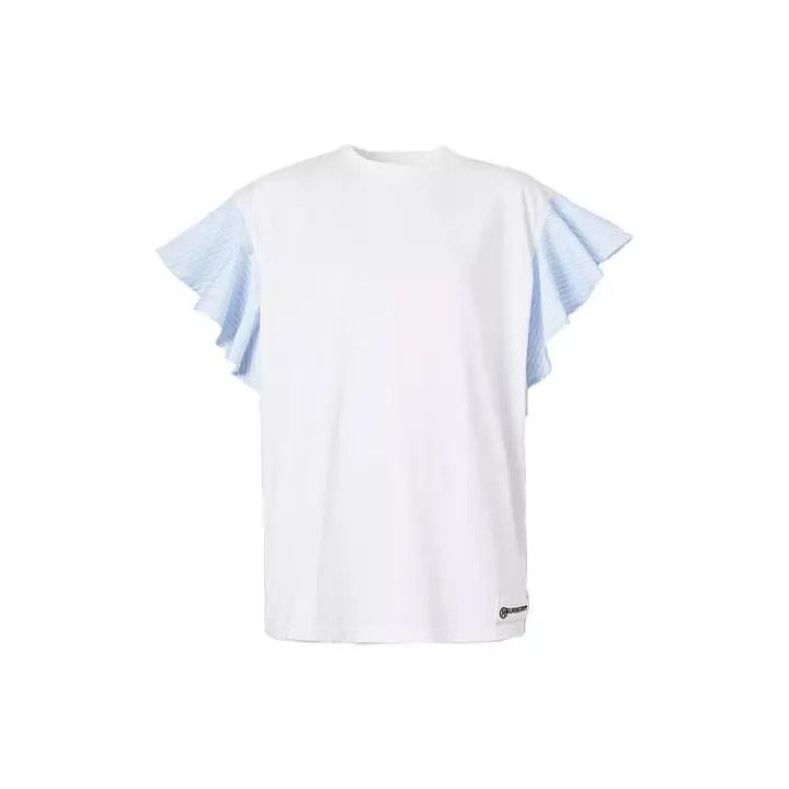 Burberry Burberry Ruffle Sleeve Cotton T-Shirt for Women 0079 Size XL / US 12-14 / IT 48-50 - 1 Thumbnail