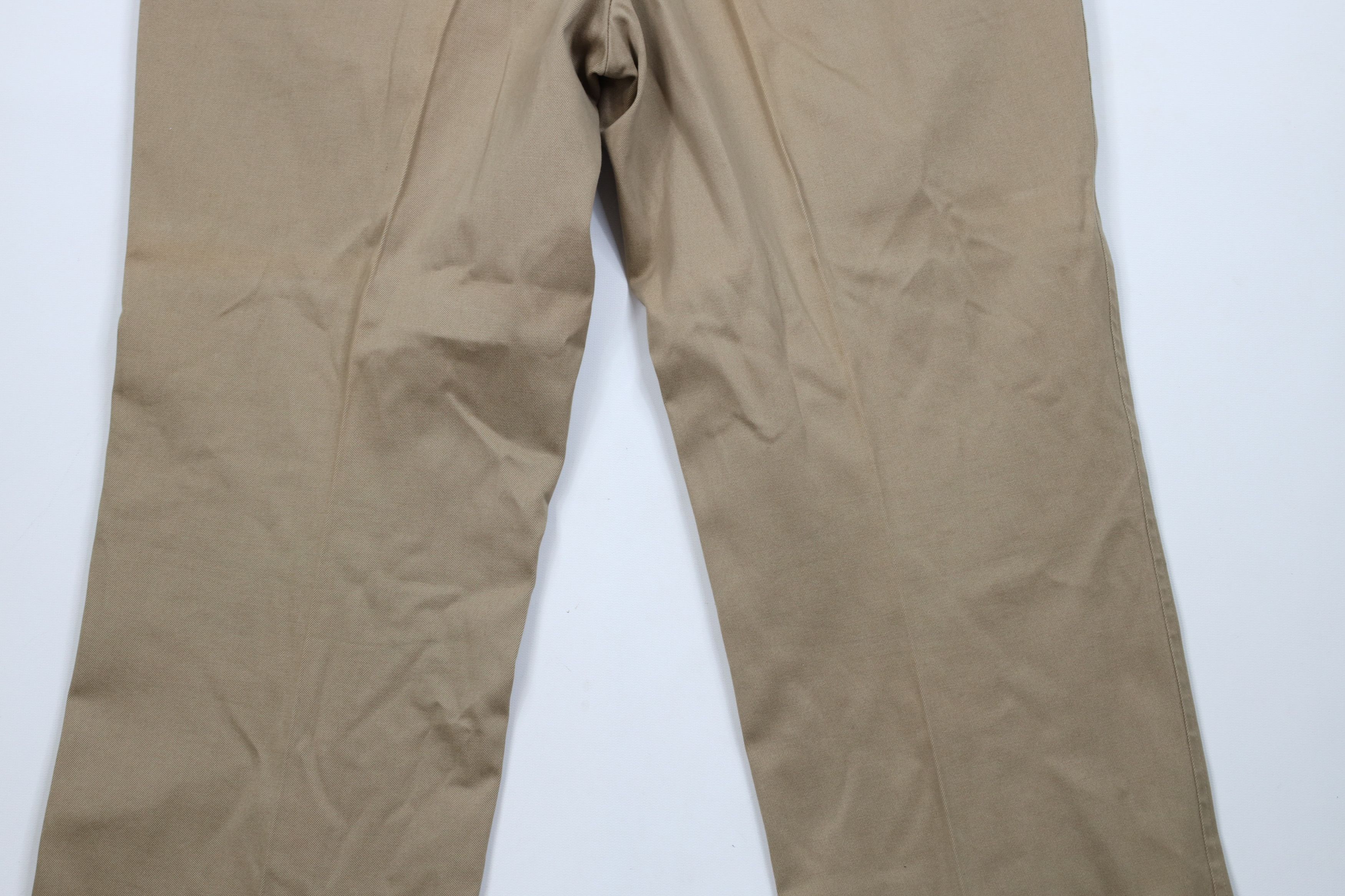 Lands' End Vintage 70s Lands End Pleated Wide Leg Chino Pants Beige USA Size US 36 / EU 52 - 14 Thumbnail