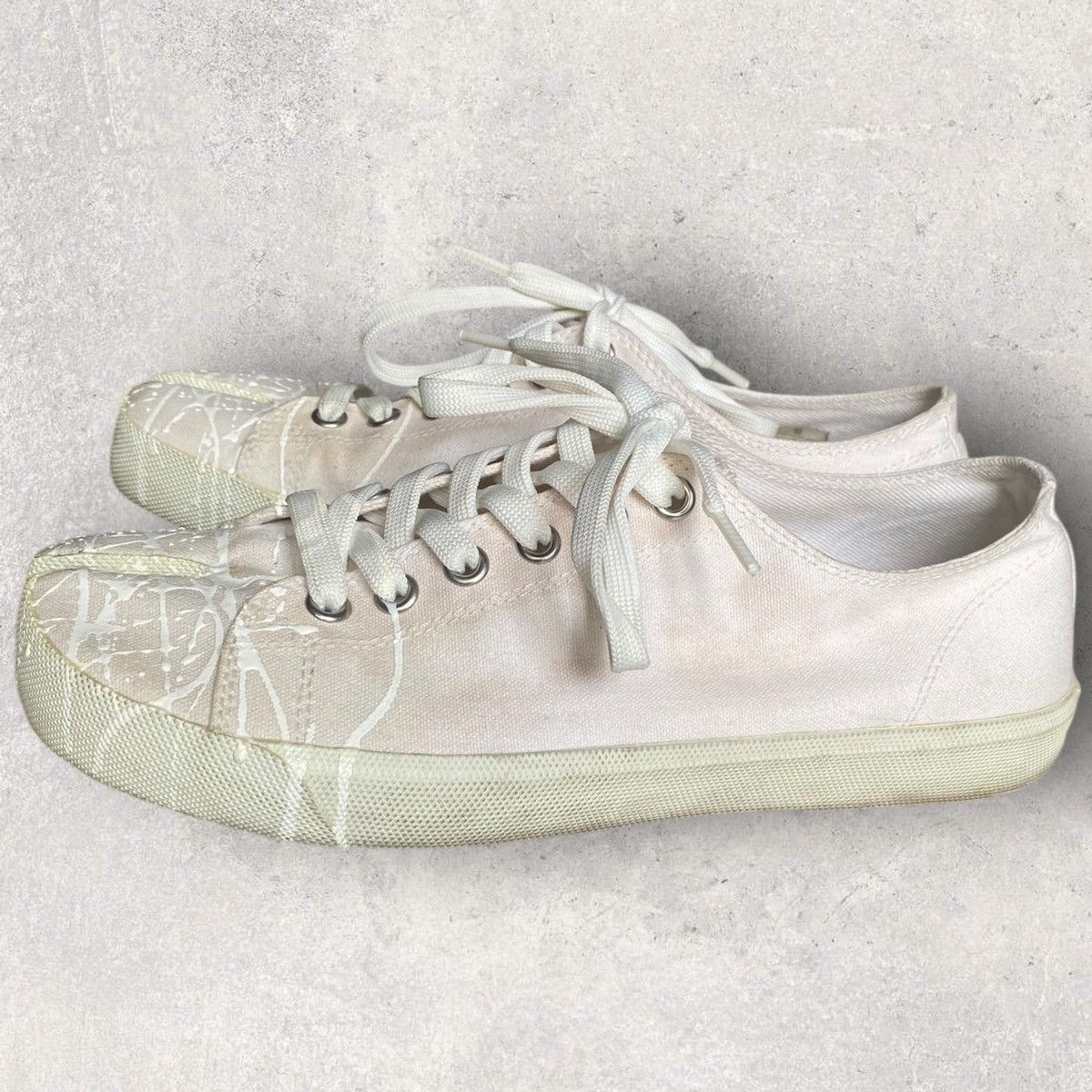 Maison Margiela Off-White Color Splash Tabi Sneakers Size US 8 / EU 41 - 6 Thumbnail