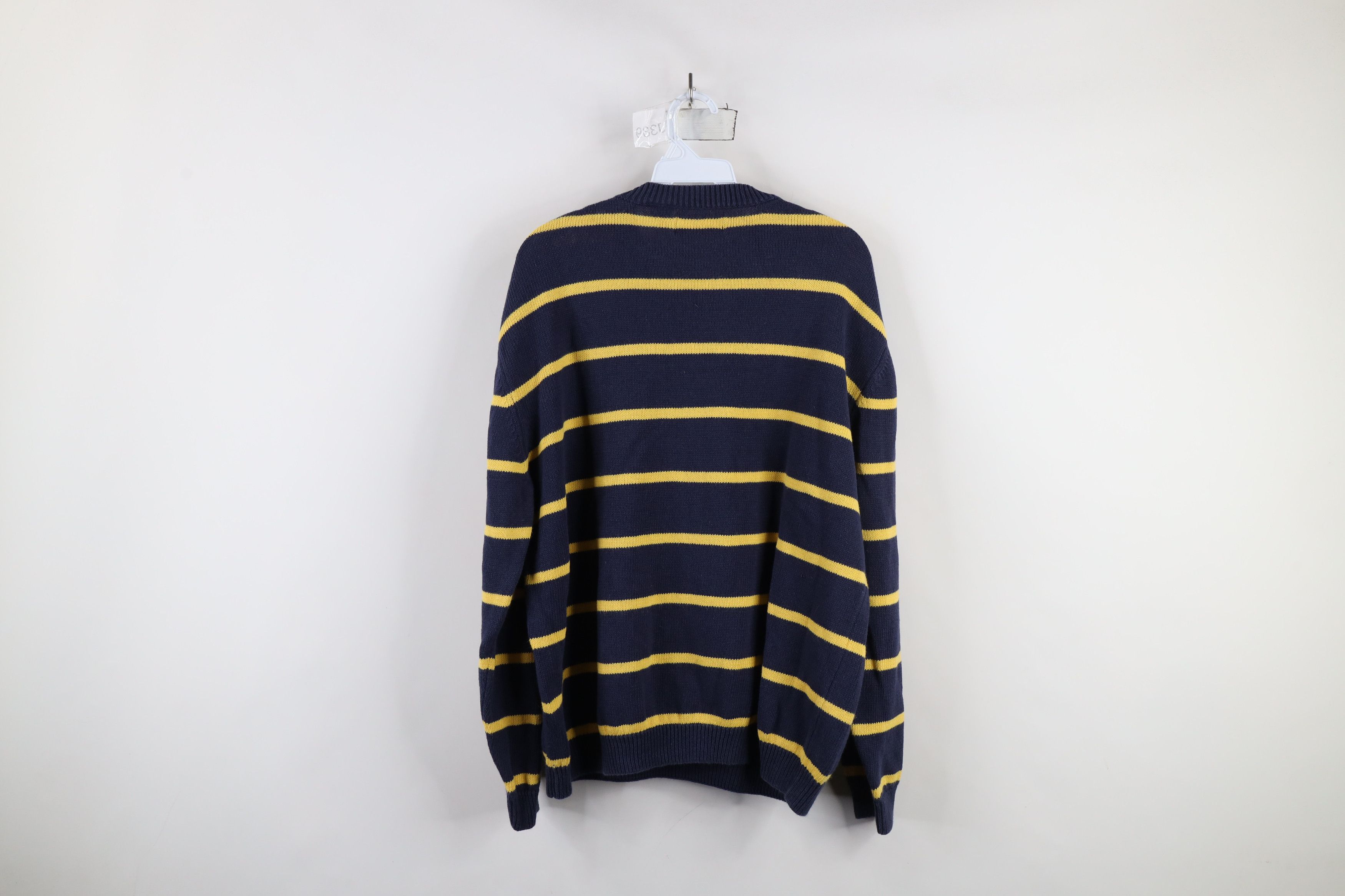 Vintage Vintage 90s University of Michigan Striped Crewneck Sweater Size US L / EU 52-54 / 3 - 8 Thumbnail