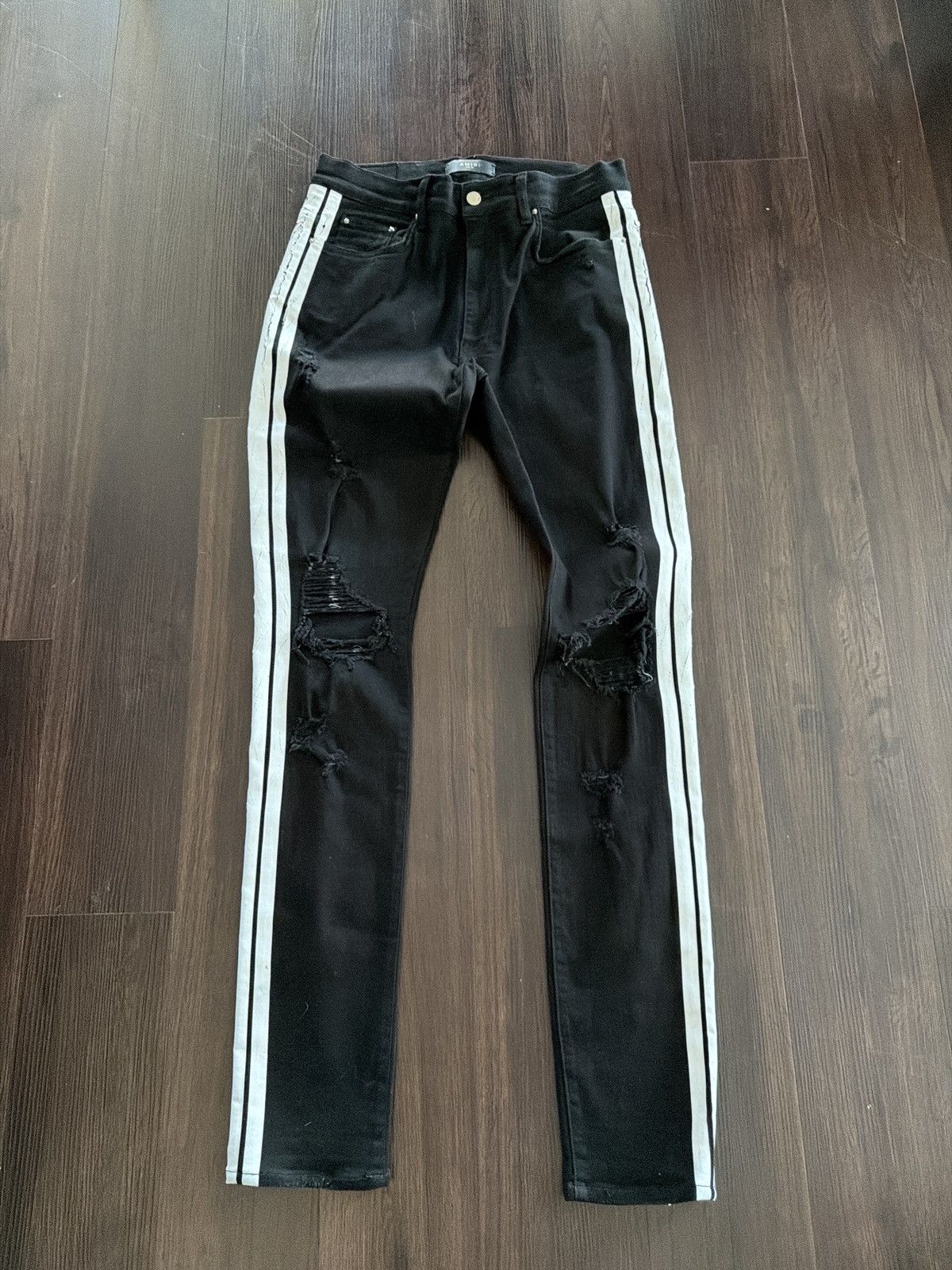 Amiri Amiri Black White Striped Size US 34 / EU 50 - 1 Thumbnail