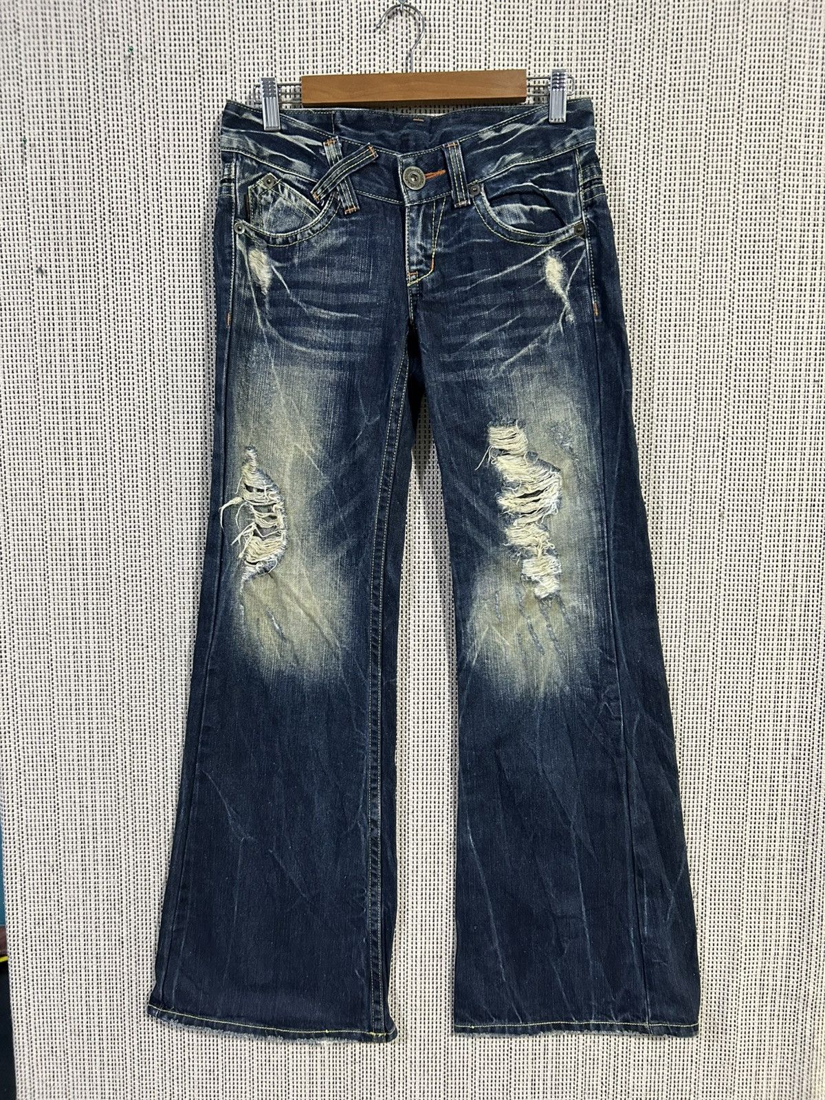 Seditionaries Gothic punk D.i.a denim extra bootcut distressed style Size US 31 - 2 Thumbnail