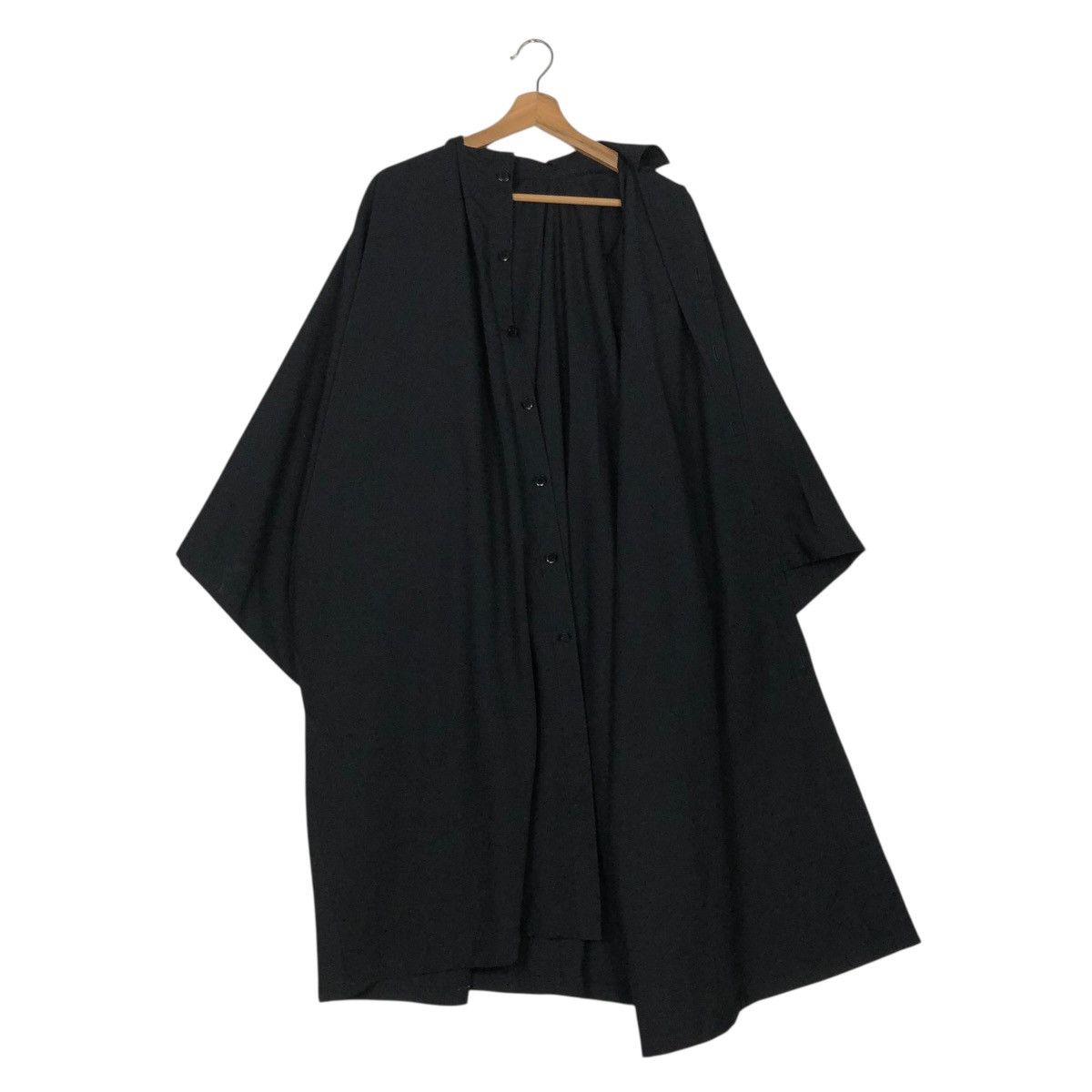 Yohji Yamamoto 🔥RICH BLACK VINTAGE YOHJI YAMAMOTO OVERSIZE JACKET RUNWAY Size US L / EU 52-54 / 3 - 12 Thumbnail