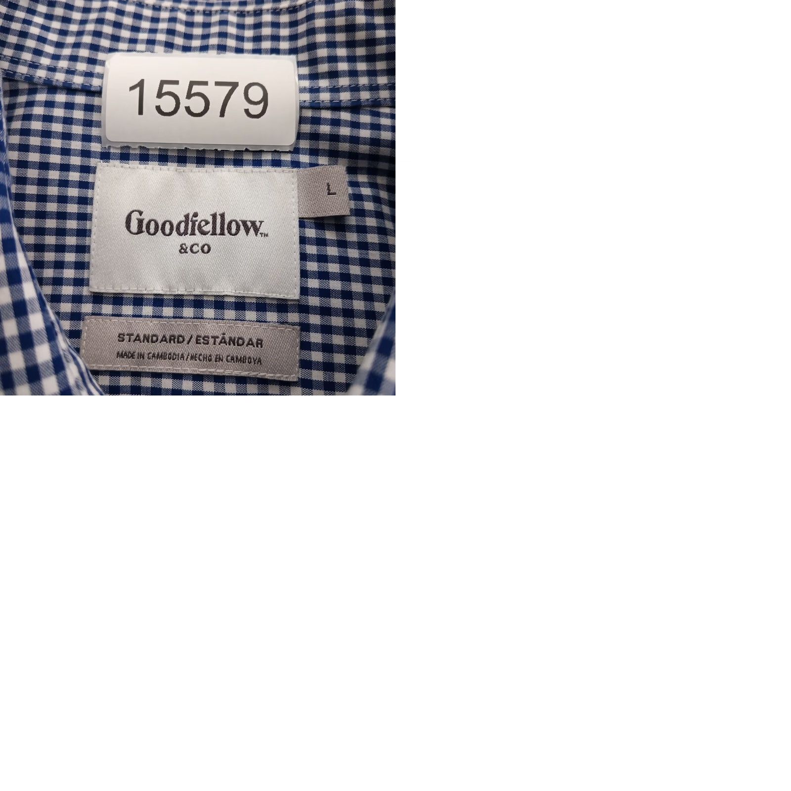 Vintage Goodfellow Shirt Mens Large Blue Plaid Long Sleeve Button Up Cotton Size US L / EU 52-54 / 3 - 9 Thumbnail