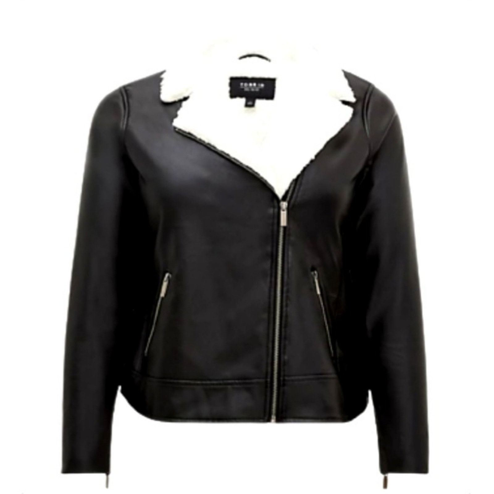 Torrid TORRID ☆ SHERPA LINED ☆ FAUX LEATHER ☆ JACKET ☆ 4x ☆ NWT Size 4XL / US 24-26 - 7 Thumbnail