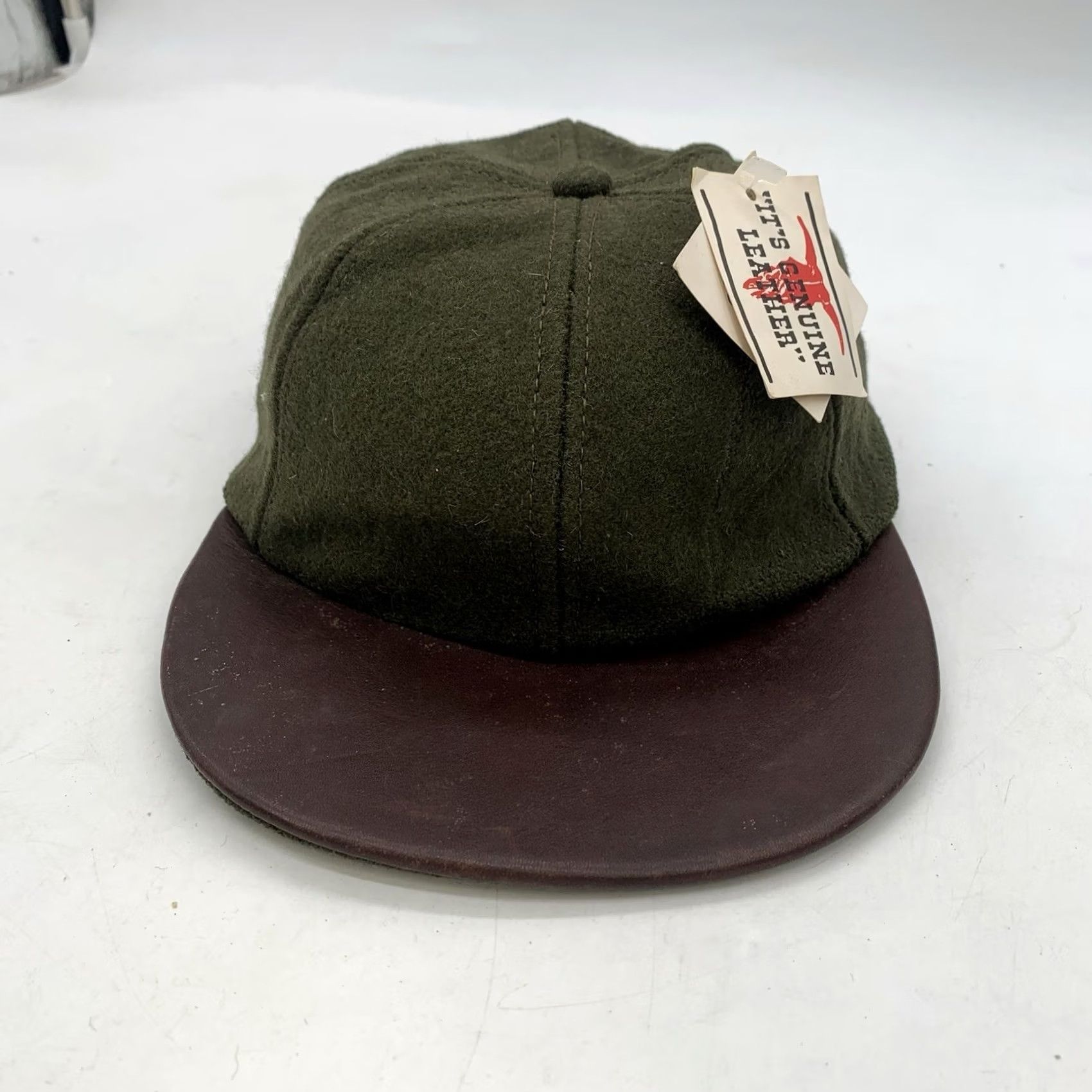 American Eagle Outfitters VINTAGE American Eagle Outfitters Hat Cap Adjustable Strap Wool Made USA NEW Mens Baseball Cap Green Suede Wool Twill Size ONE SIZE - 2 Thumbnail