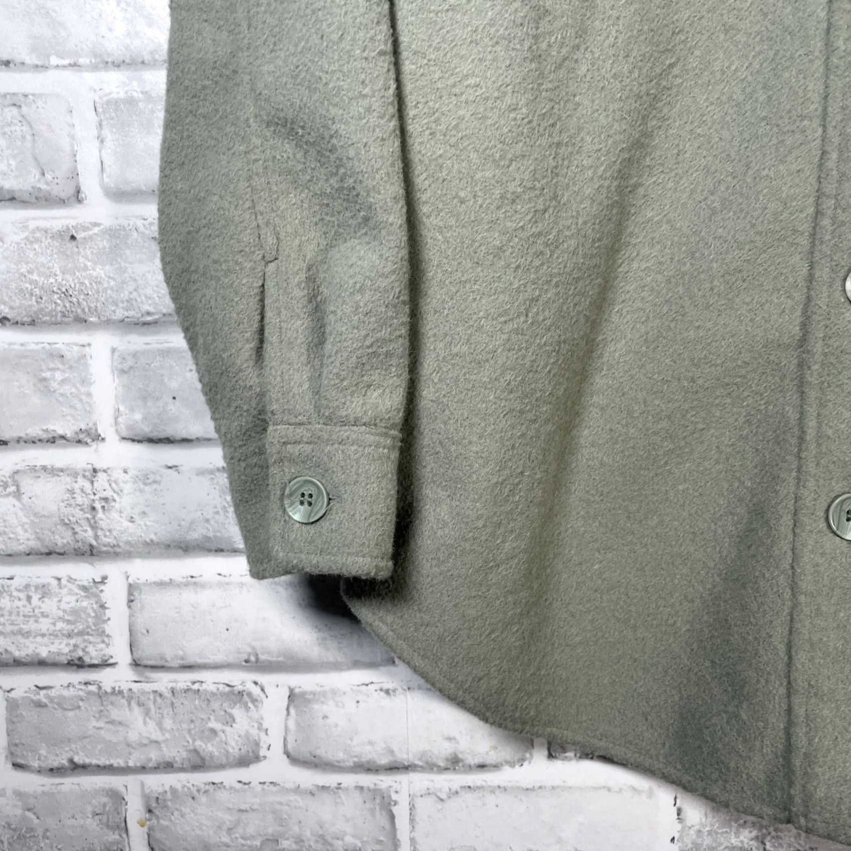 Joie Joie Sage Green Button Up Double Pocket Thick Fleece Shacket Womens M Shirt Size M / US 6-8 / IT 42-44 - 3 Thumbnail