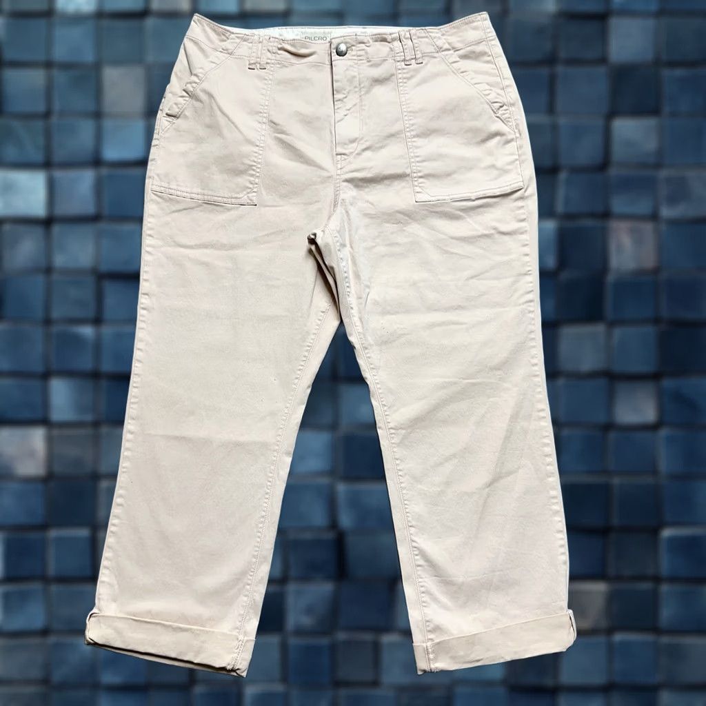 Vintage Pilcro Pants Womens 33 Light Pink Utility Pocket Cuffed Cropped Size 24" / US 00 / IT 34 - 1 Thumbnail