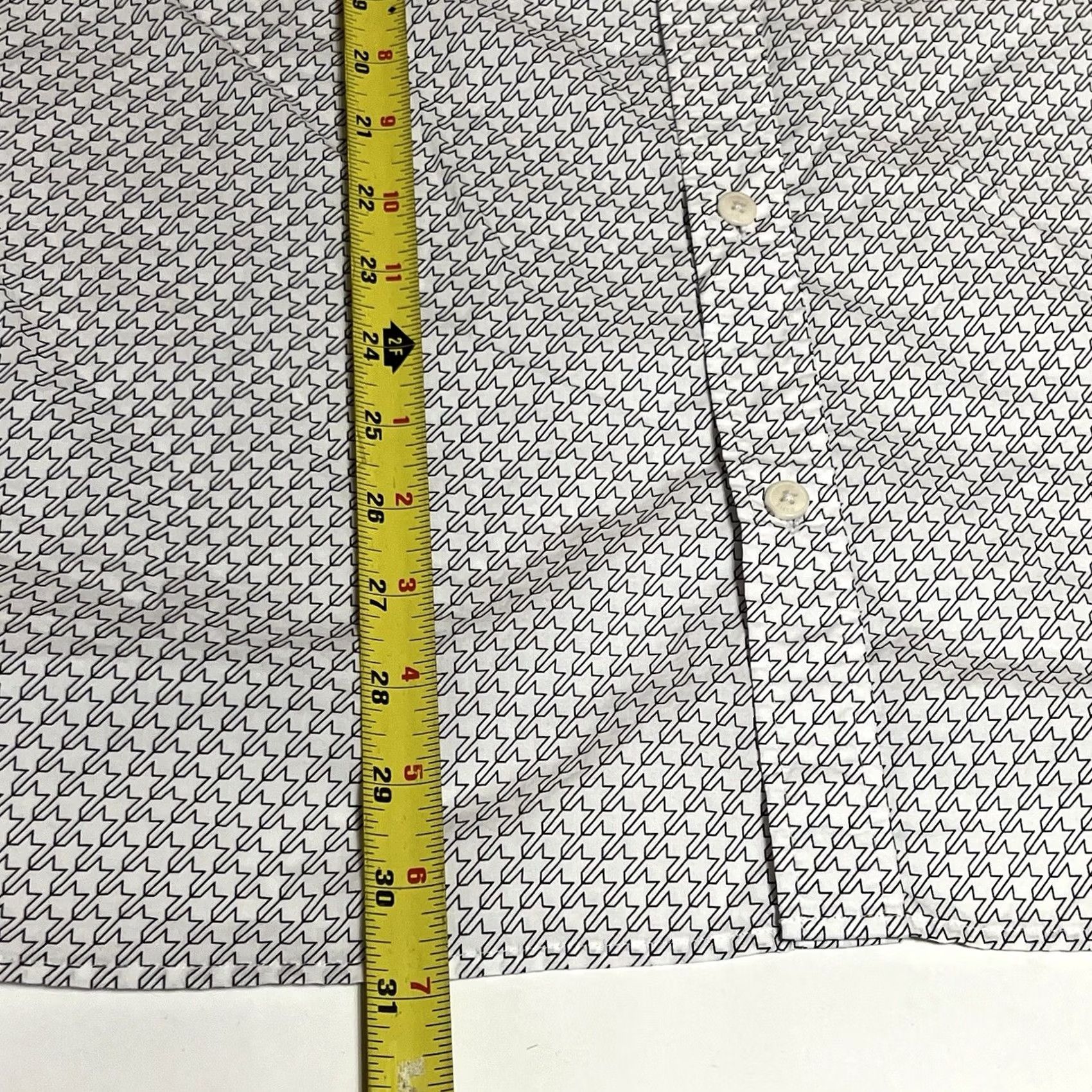 Ted Baker Ted Baker Shirt Mens Size 6 Button Up Long Sleeve Houndstooth All Over Print White Cotton Blend Knit Dress Shirt Mens Regular Year " Size US S / EU 44-46 / 1 - 5 Thumbnail