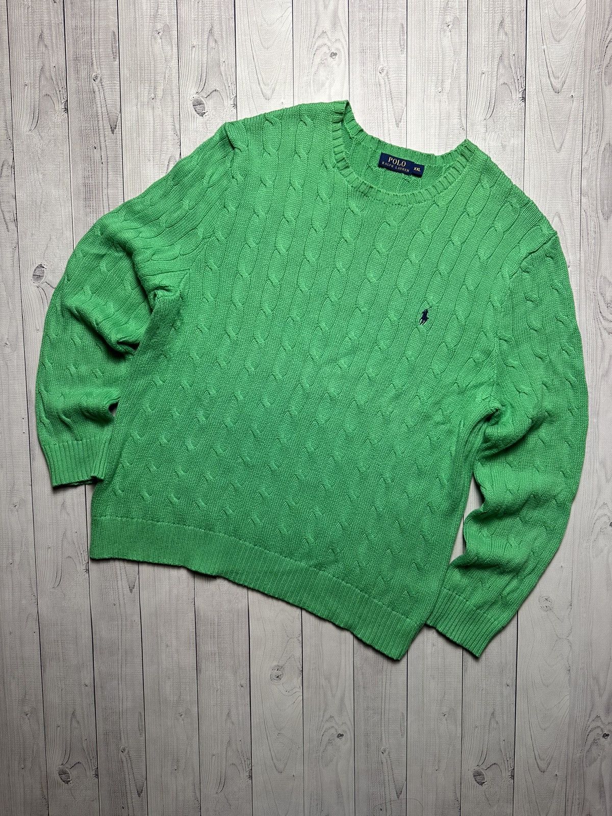 Vintage Vintage polo Ralph Lauren green sweater knitted rare green Size US XXL / EU 58 / 5 - 1 Thumbnail