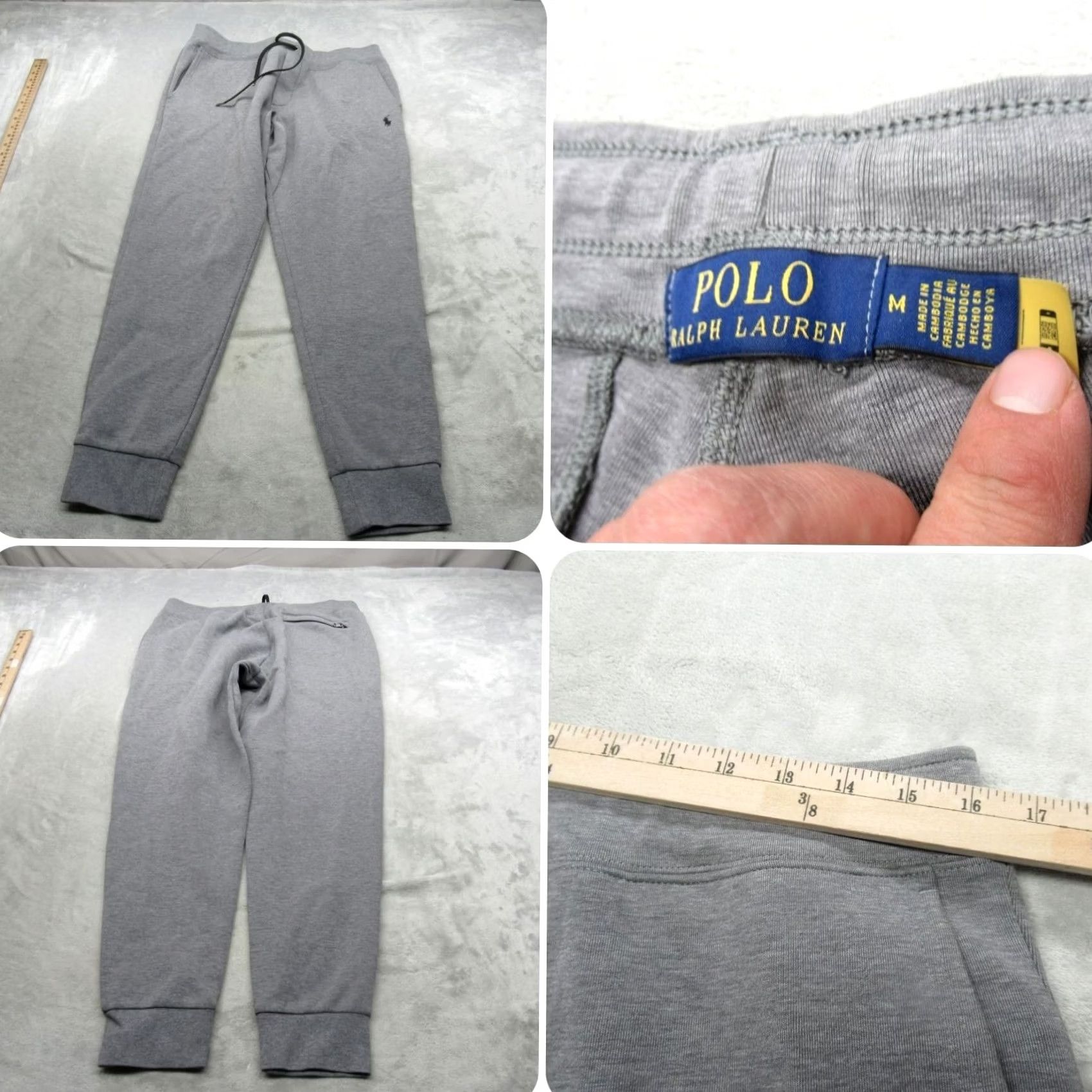 Polo Ralph Lauren Polo Ralph Lauren Sweat Pants Jogger Mens Medium Gray 32x28 Drawstring Zipper Pocket Logo Front Size US M / EU 48-50 / 2 - 2 Thumbnail