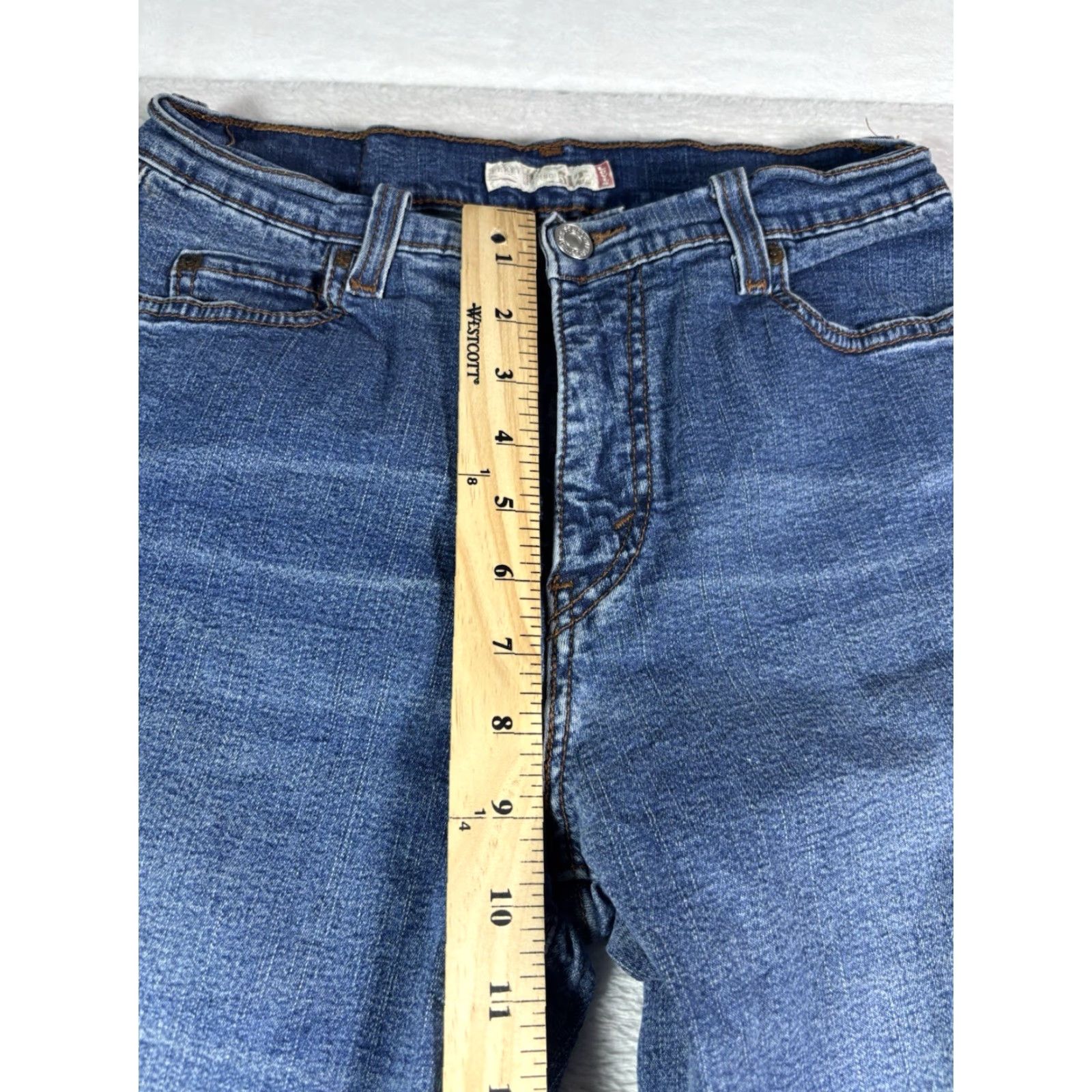 Levi's Levi's 512 Jeans Women's Slim Straight Blue Cotton Denim 8 Regular 5-Pocket Zipper Button Mid Wash Modern Preppy Size 30" / US 8 / IT 44 - 3 Thumbnail