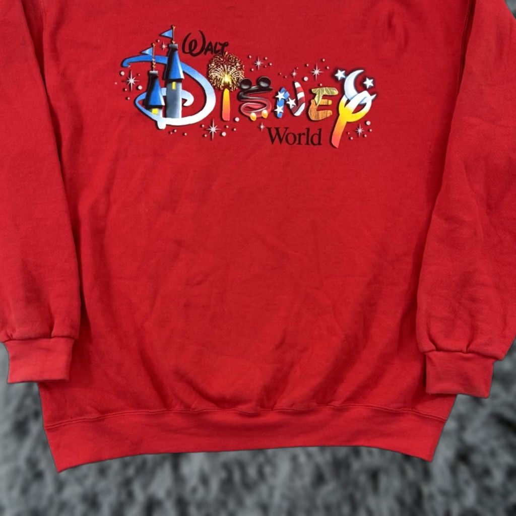 Disney VINTAGE Disney Walt Disney World Sweatshirt Mens XL Red 90s Mickey Mouse Crewneck USA Size US XL / EU 56 / 4 - 1 Thumbnail