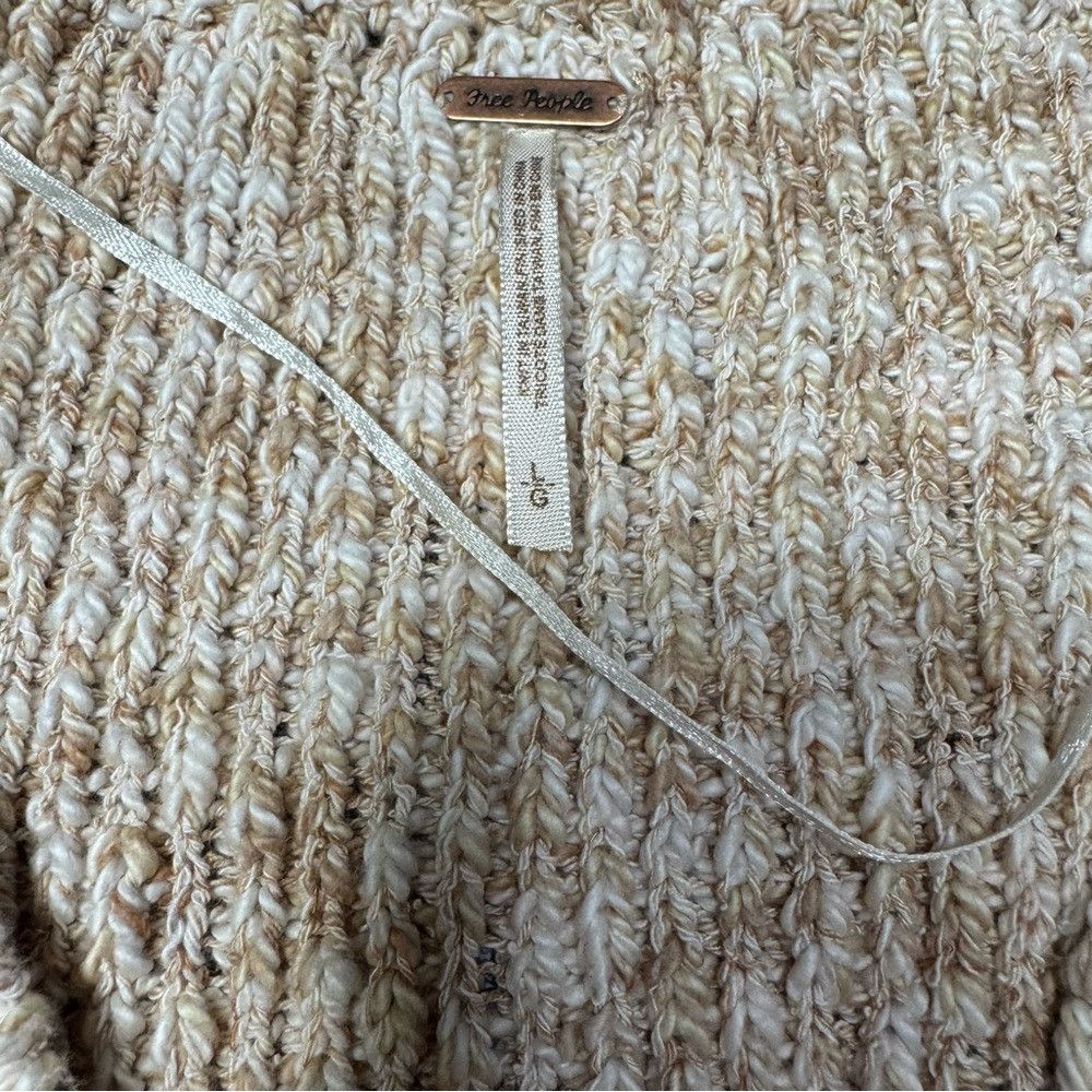 Free People Free People V-Neck Cotton Beige Melange Top Vest Size L Size L / US 10 / IT 46 - 7 Thumbnail