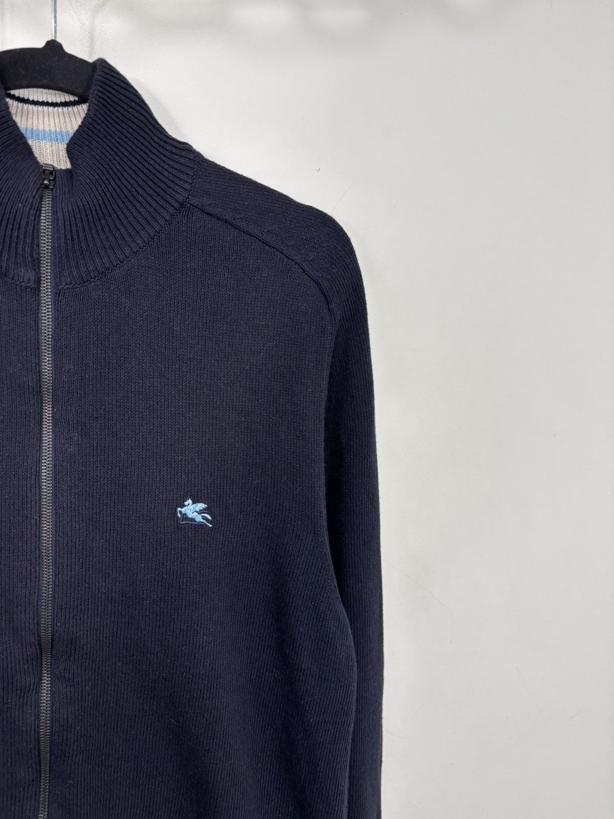 Etro Etro Milano Men’s Navy Blue Cotton Knit Full Zip Sweater Size US L / EU 52-54 / 3 - 4 Thumbnail