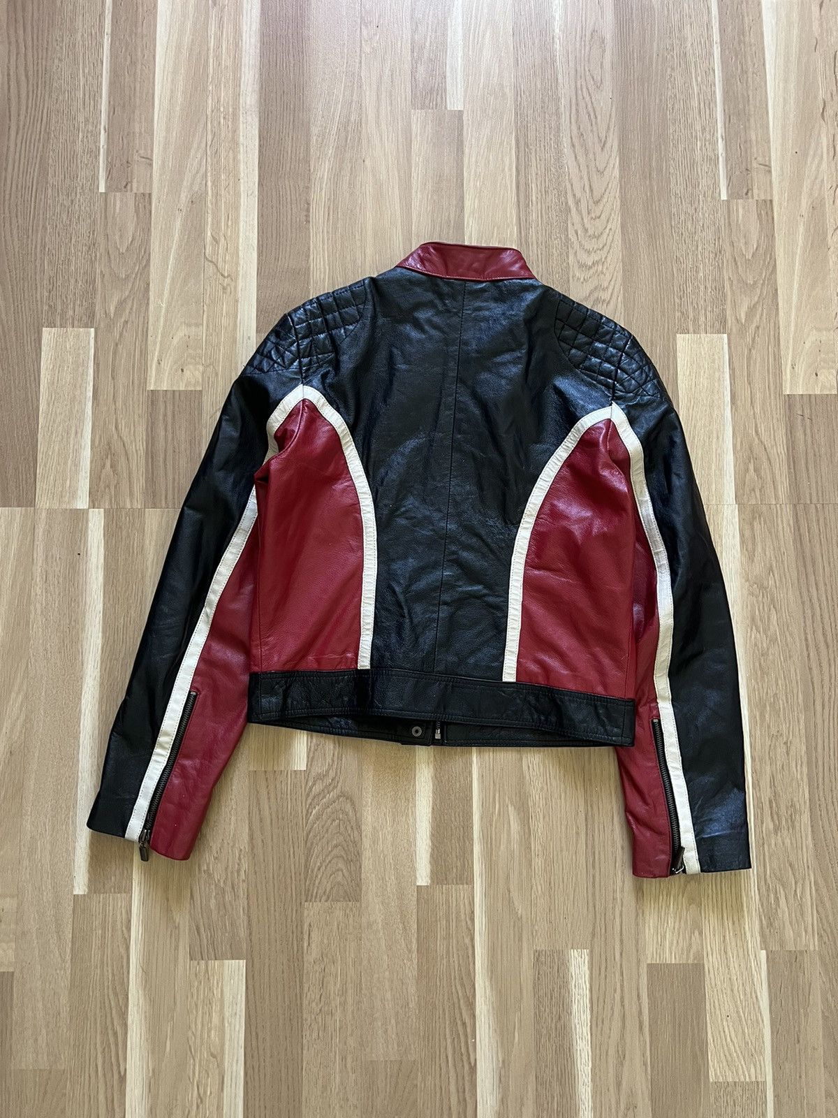 Vintage Vintage racing moto leather jacket cropped y2k style Size M / US 6-8 / IT 42-44 - 4 Thumbnail