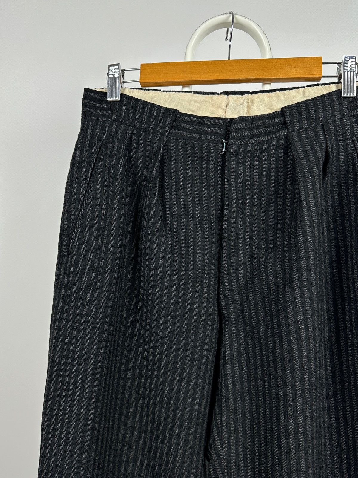 Vintage 1930-50s Antique European Work High Waist Wool Trousers Size US 30 / EU 46 - 4 Thumbnail