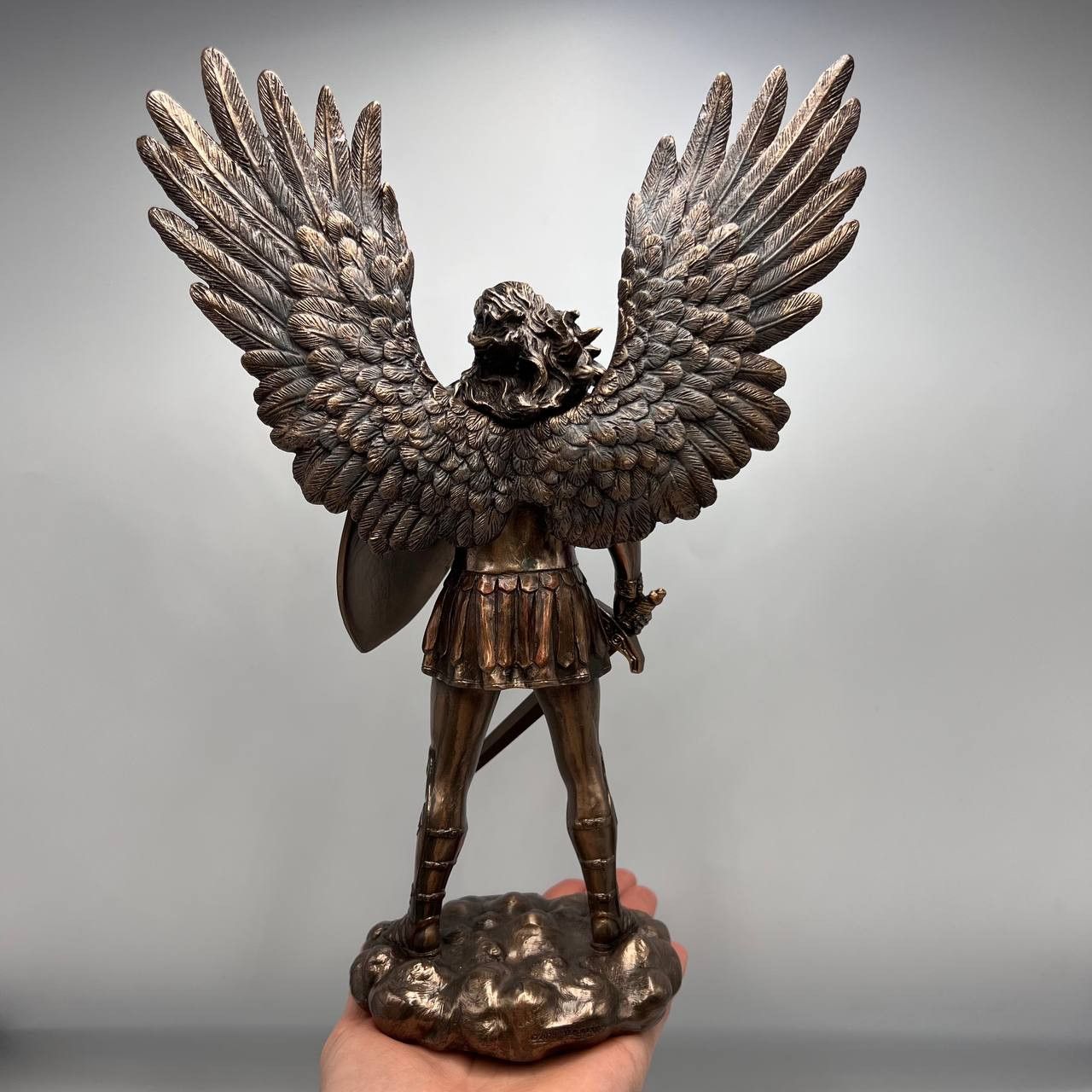 Vintage Archangel Michael Statue Figure Polystone Bronze Home Decor Size ONE SIZE - 6 Thumbnail