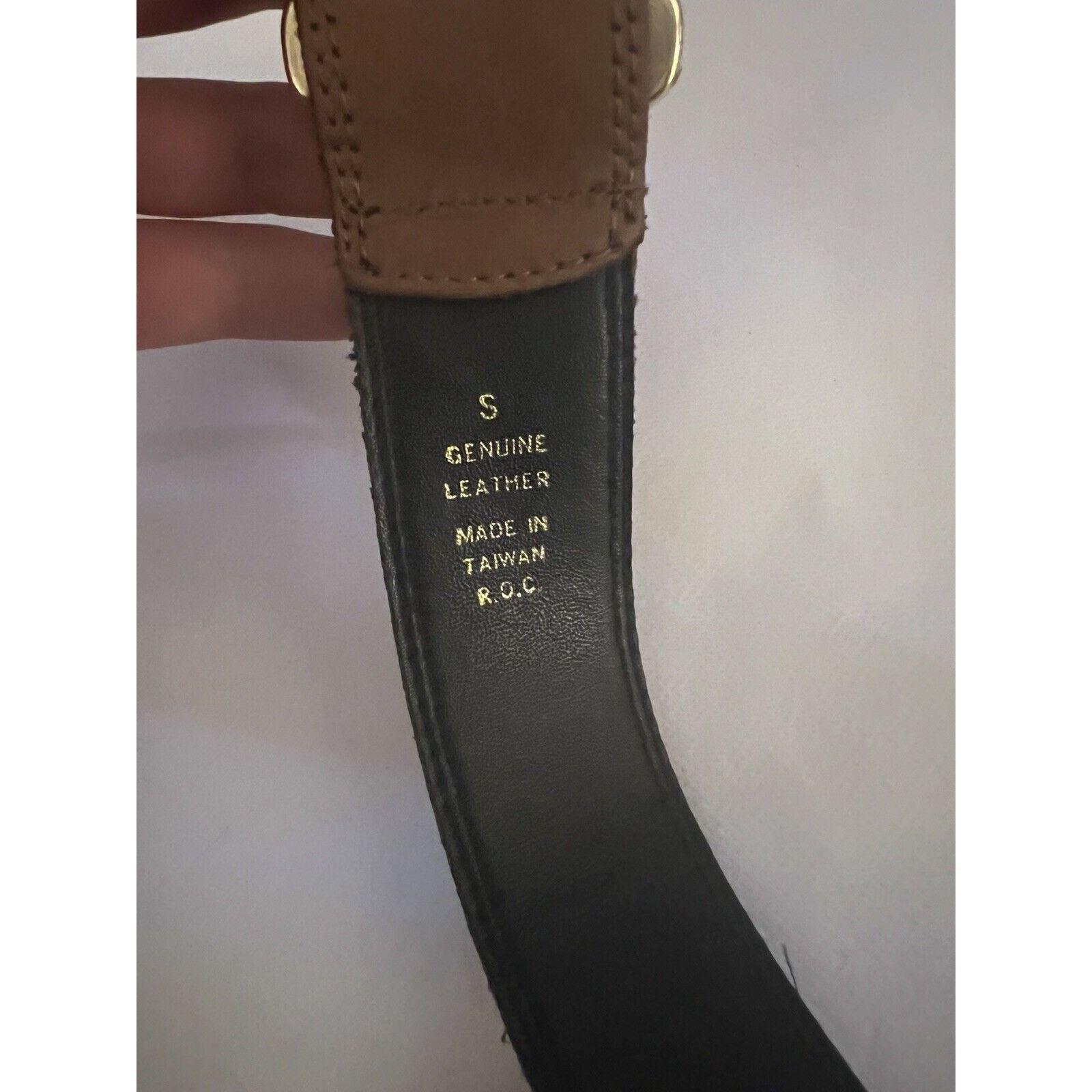 Express VTG Express Brown Suede Gold Detail Belt Small Size ONE SIZE - 3 Thumbnail