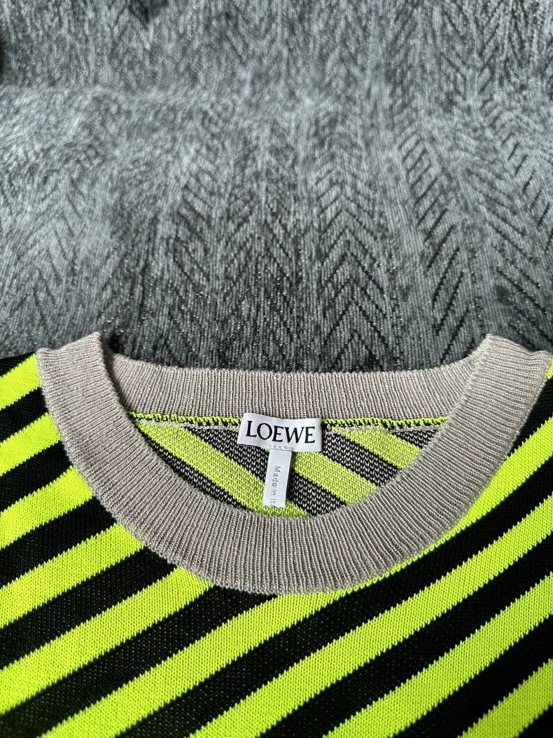 Loewe LOEWE Black and yellow striped big logo knit sweater Size M / US 6-8 / IT 42-44 - 3 Thumbnail