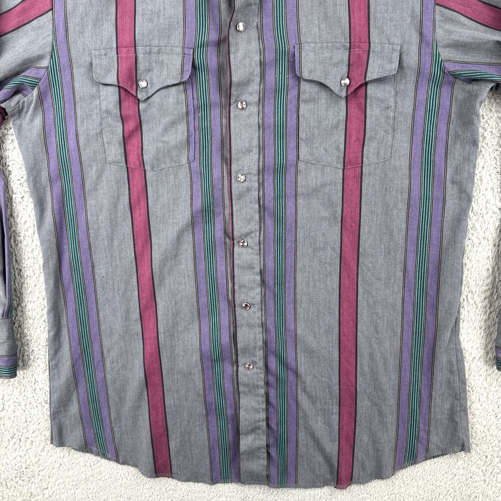 Vintage VINTAGE Panhandle Slim Shirt Western XL Long Sleeve Pearl Snap Made In USA 1990s Rockabilly Cowboy Shirt Mens Size US XL / EU 56 / 4 - 4 Thumbnail