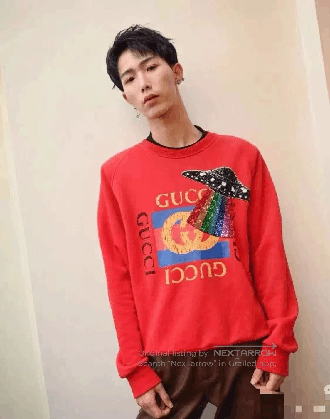 Gucci Red Long Sleeve Graphic Sweatshirt. Size US L / EU 52-54 / 3 - 2 Thumbnail