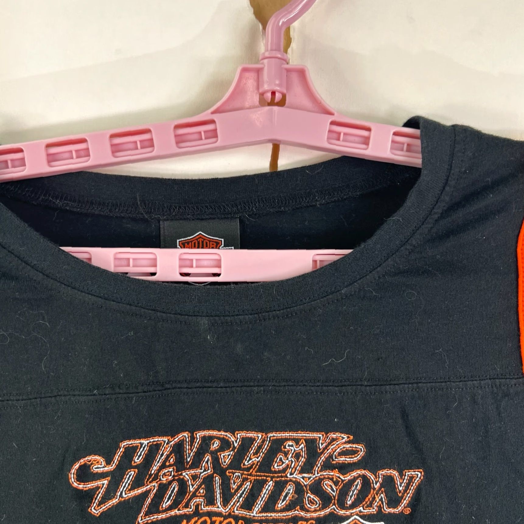 Harley Davidson Harley-Davidson Womens T-Shirt Embroidered Top L Black Vintage No Size L / US 10 / IT 46 - 3 Thumbnail