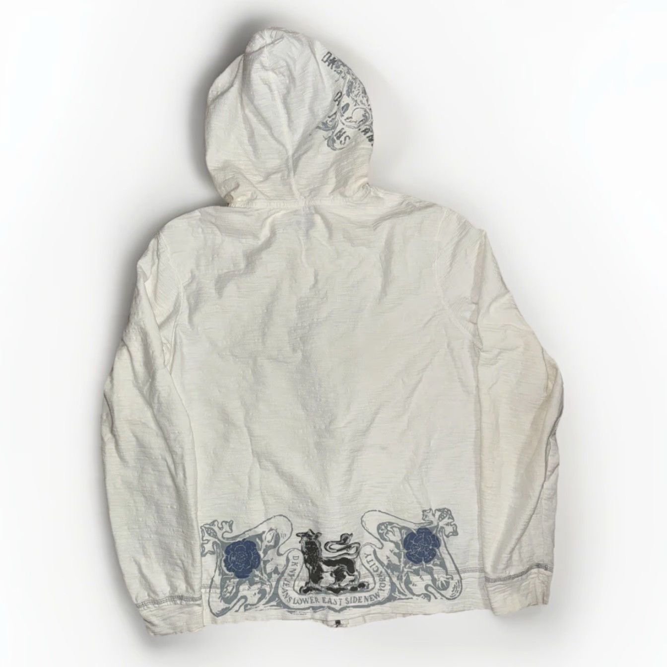 DKNY VINTAGE DKNY Jeans Hoodie White Men’s Large Gothic Graphic Y2K Size US L / EU 52-54 / 3 - 6 Thumbnail