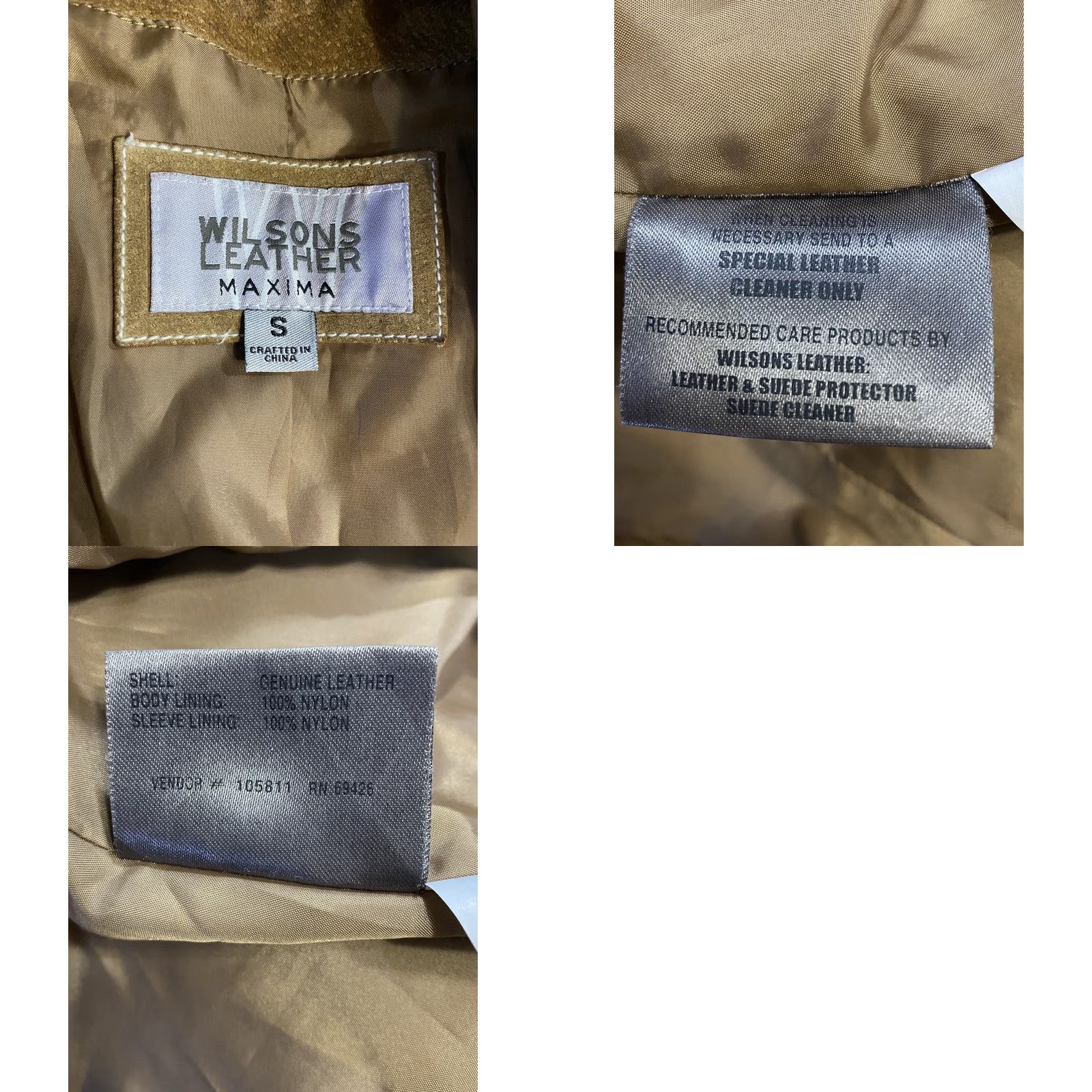 Vintage Wilsons Leather Maxima Beige Leather Button Front Jacket Womens Small S Womens Size S / US 4 / IT 40 - 8 Thumbnail