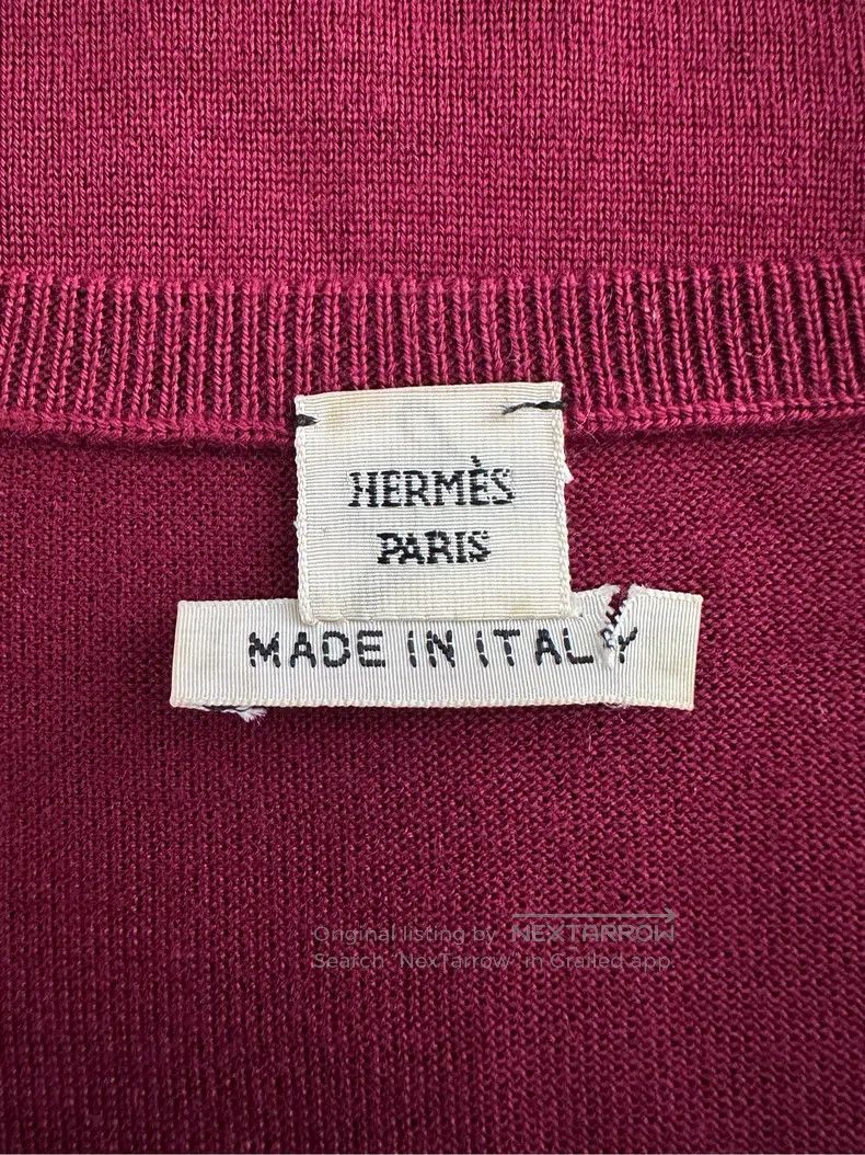 Hermes Hermes V-Neck Cashmere Knit Top - Red Size XS / US 0-2 / IT 36-38 - 8 Thumbnail