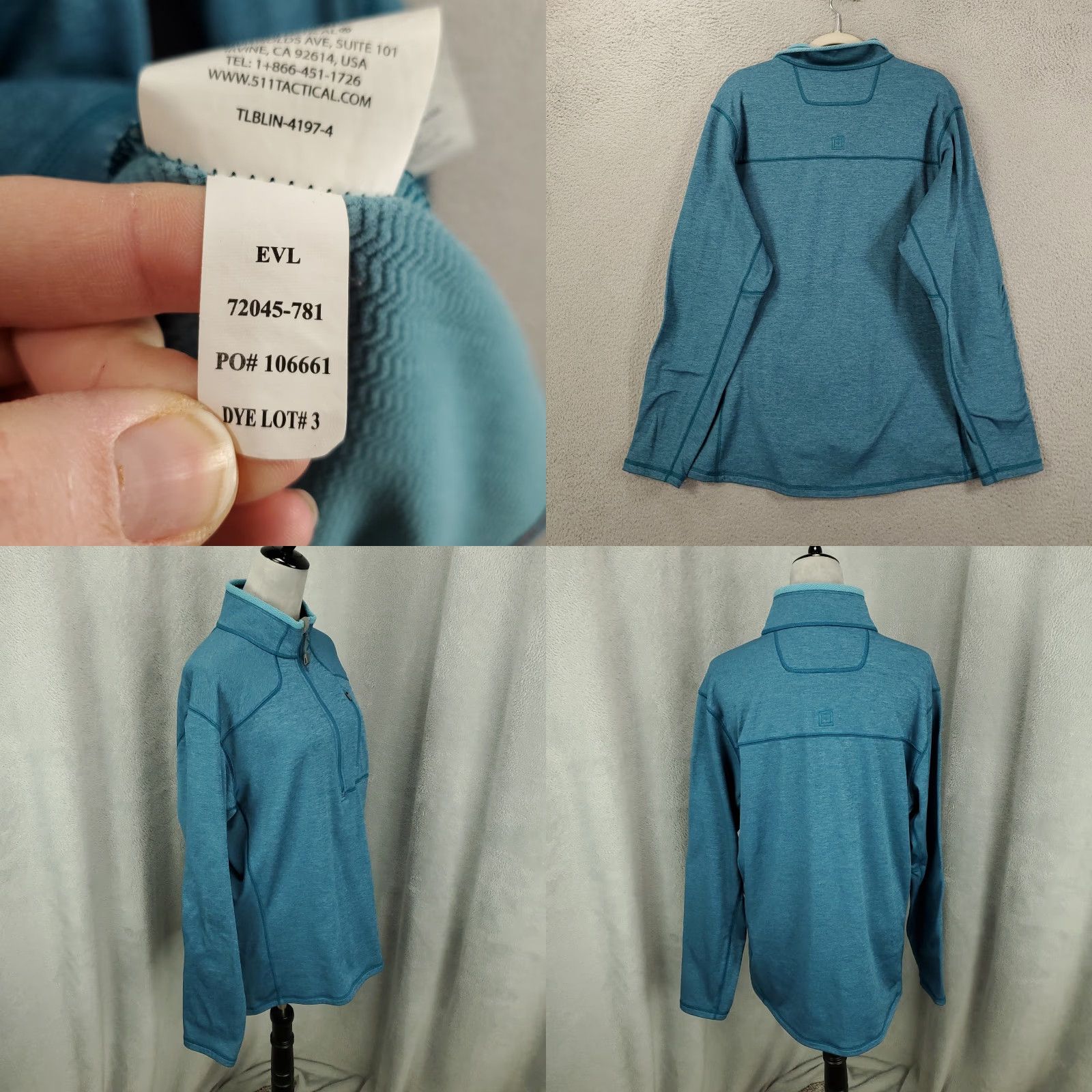 Vintage 5.11 Tactical Pullover Womens XL 1/4 Zip Blue Stretch Long Sleeve Sweater Size XL / US 12-14 / IT 48-50 - 8 Thumbnail